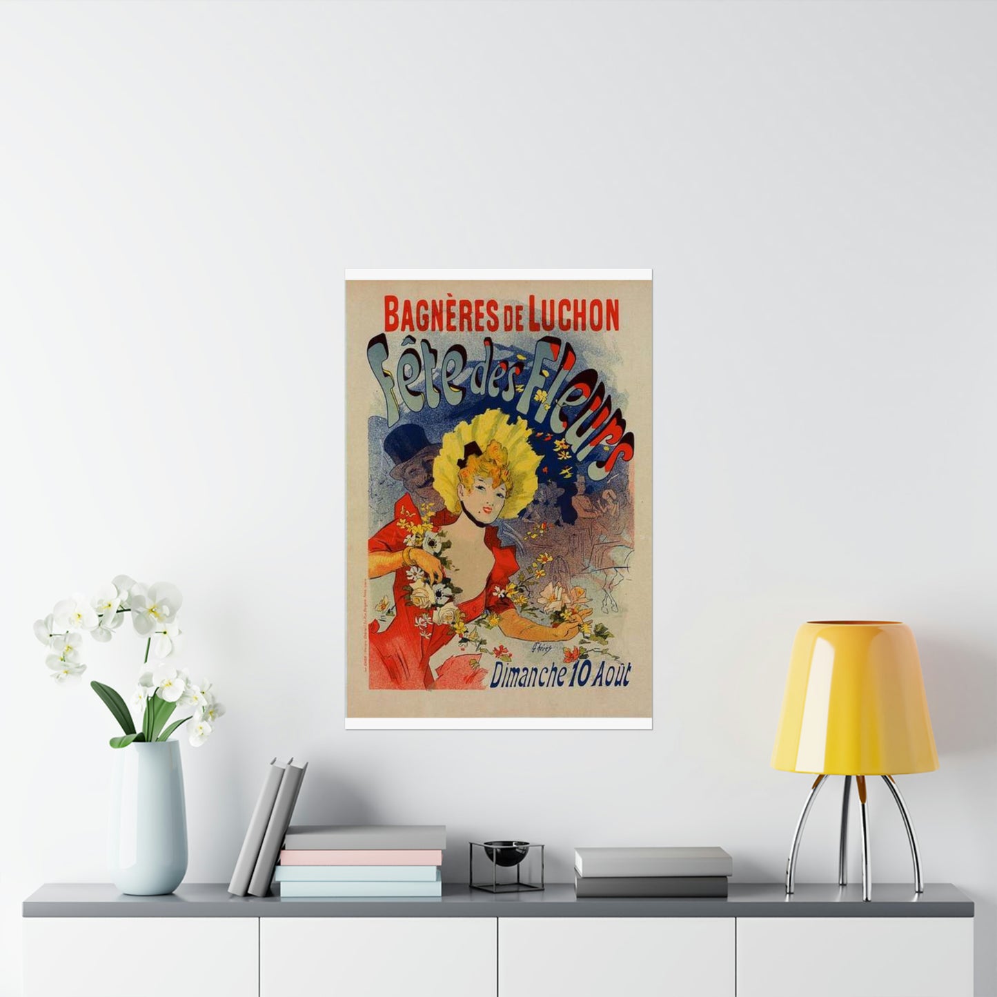 Affiche pour la "Fête des Fleurs de Bagnères-de-Luchon". High Quality Matte Wall Art Poster for Home, Office, Classroom
