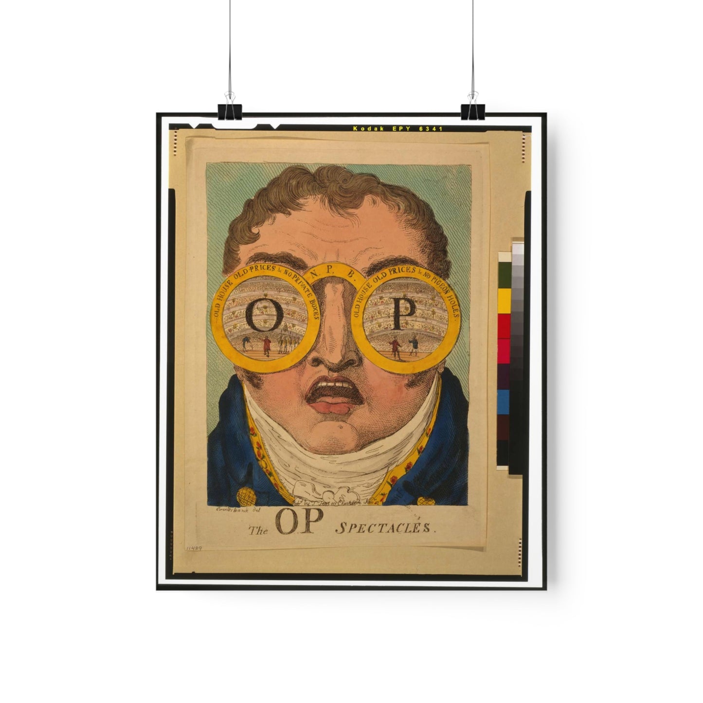 The OP spectacles / Cruikshank del., British Cartoon Print High Quality Matte Wall Art Poster for Home, Office, Classroom