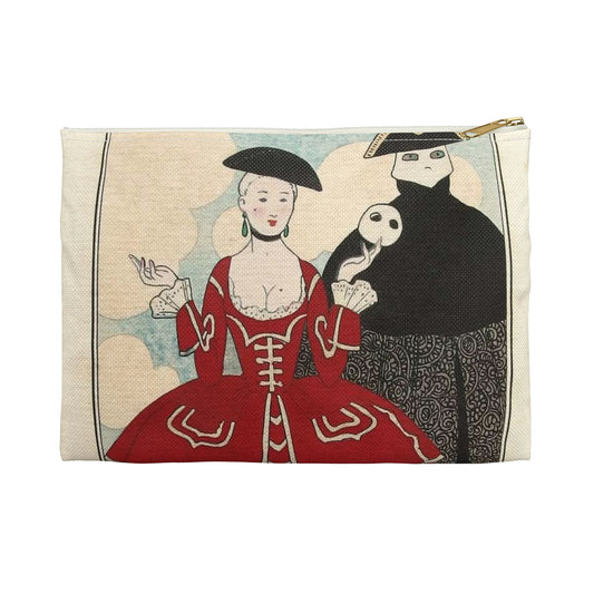 Costumes Parisiens No.56 George Barbier, 1913 Large Organizer Pouch with Black Zipper