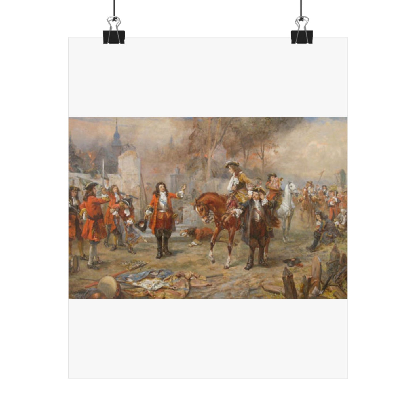 The Duke of Marlborough greeting Prince Eugene of Savoy after their victory at Blenheim High Quality Matte Wall Art Poster for Home, Office, Classroom