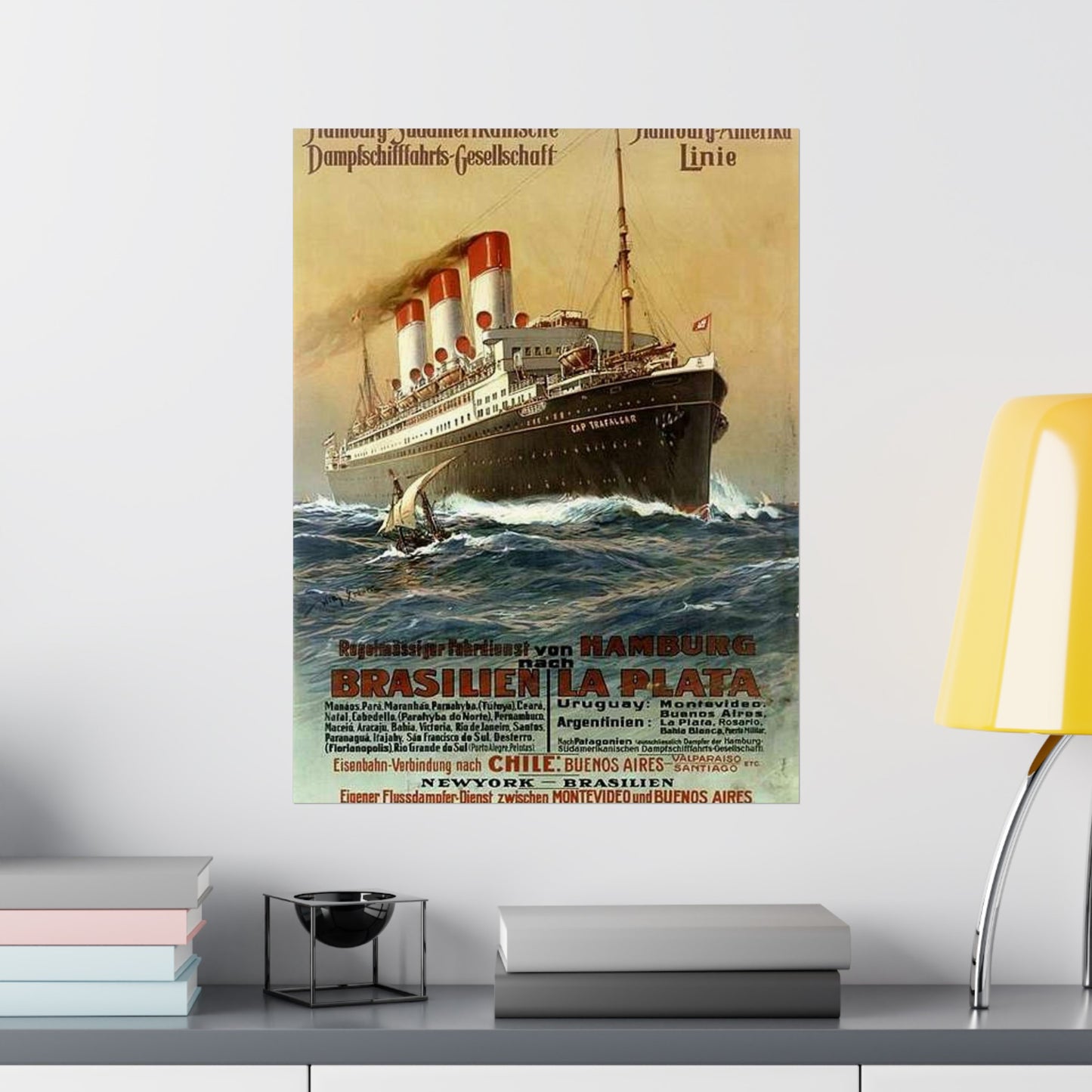 Dampfer Cap Trafalgar 1899 - Public domain image of a steam boat High Quality Matte Wall Art Poster for Home, Office, Classroom