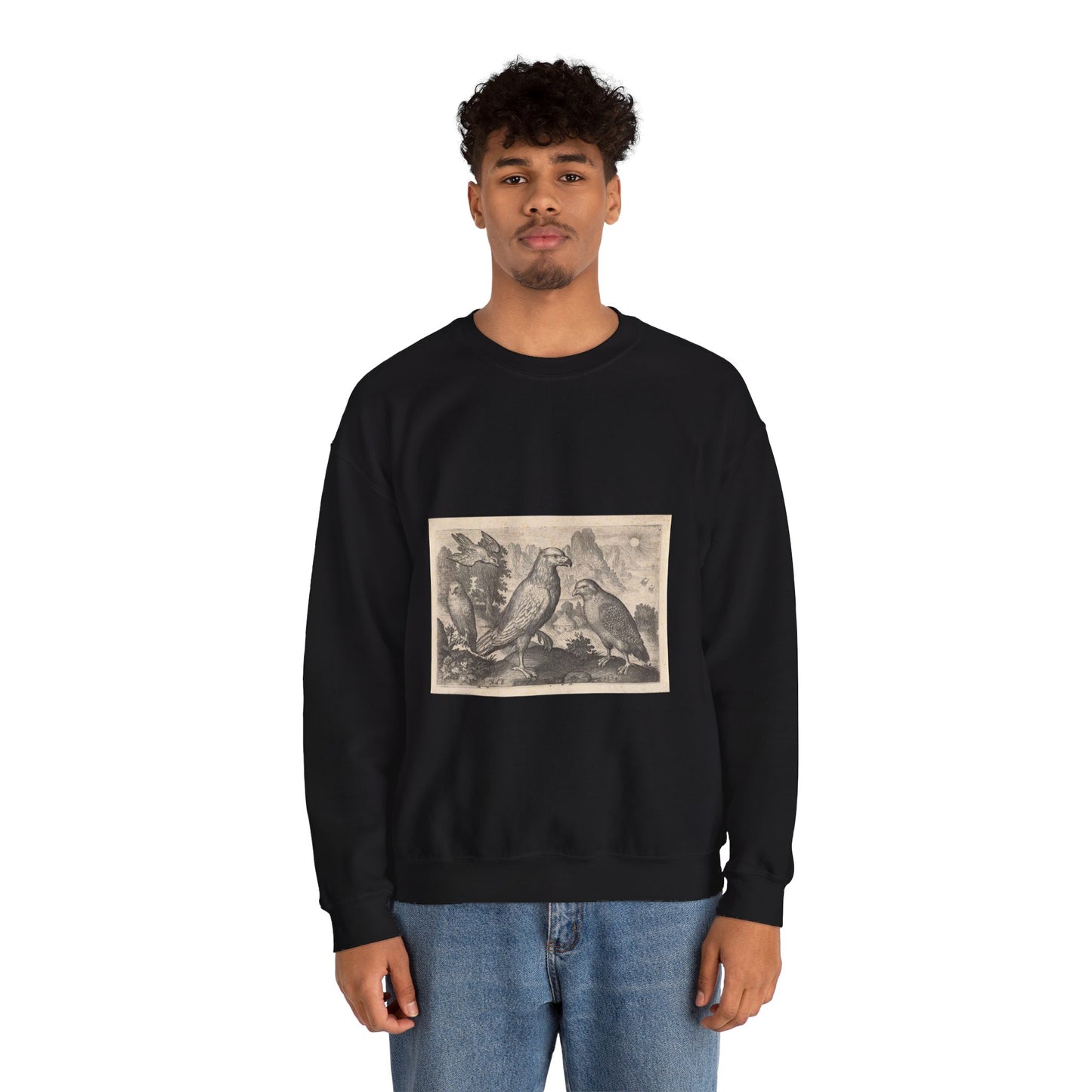 Abraham de Bruyn - Arend en andere roofvogels Black Heavy Blend Adult Crew Neck SweatShirt