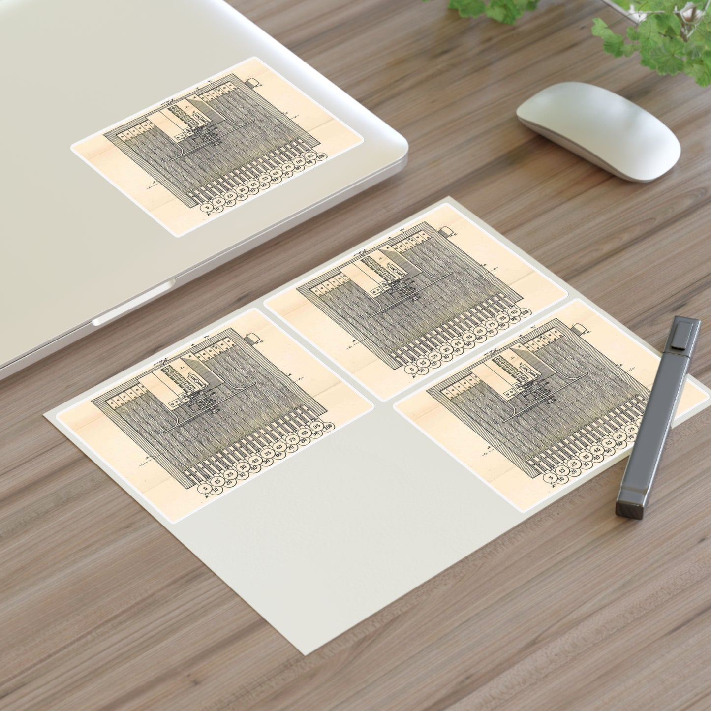 Patent Case File No. 221,360, Improvement in Cash Register and Indicator, Inventors James Ritty and John Ritty - DPLA - 97a8d8a47b402db2ecfd9cac6a3dd8e6 (page 50) Laminated UV Protective Vinyl Stickers