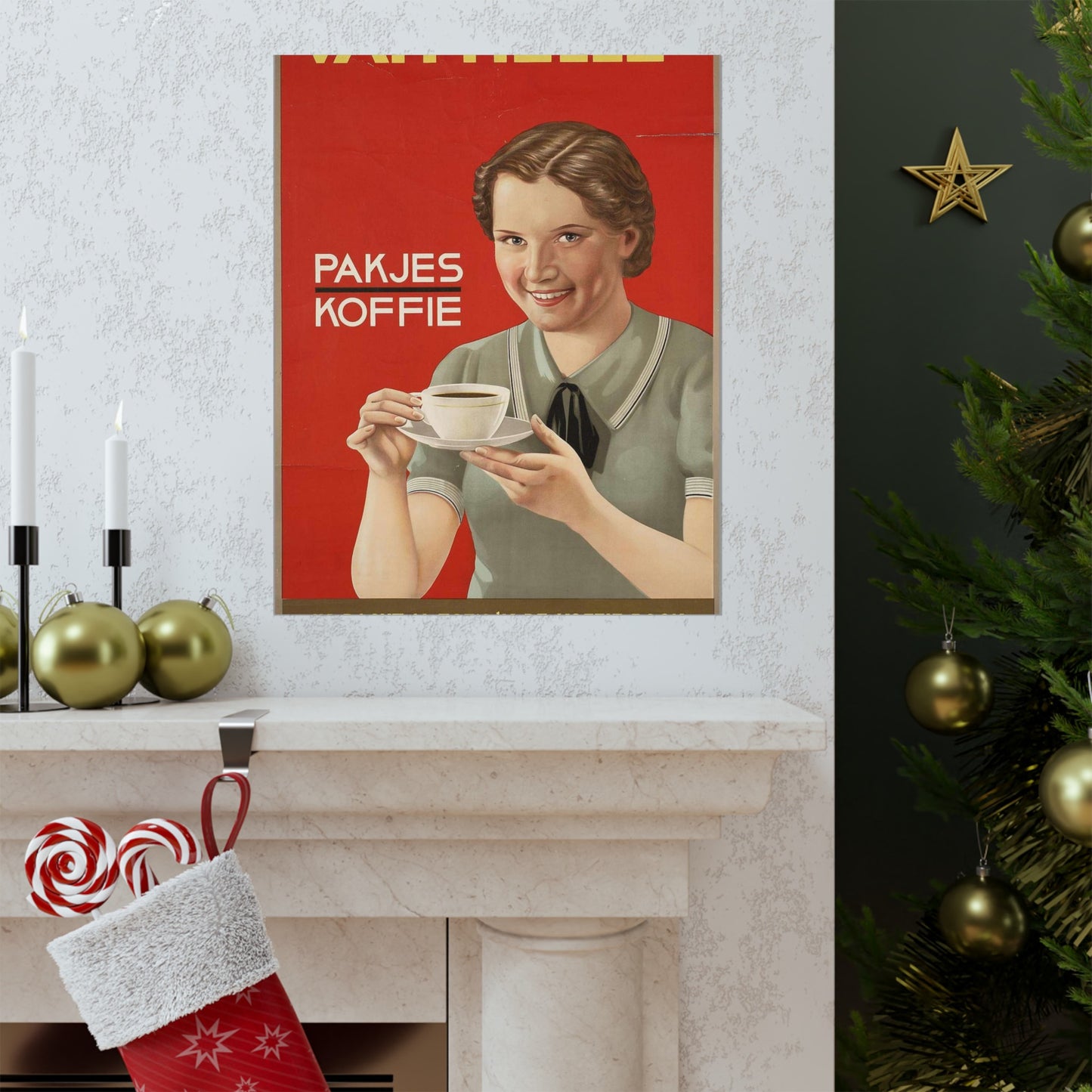 Van Nelle's pakjes koffie1936, Art Deco Poster High Quality Matte Wall Art Poster for Home, Office, Classroom