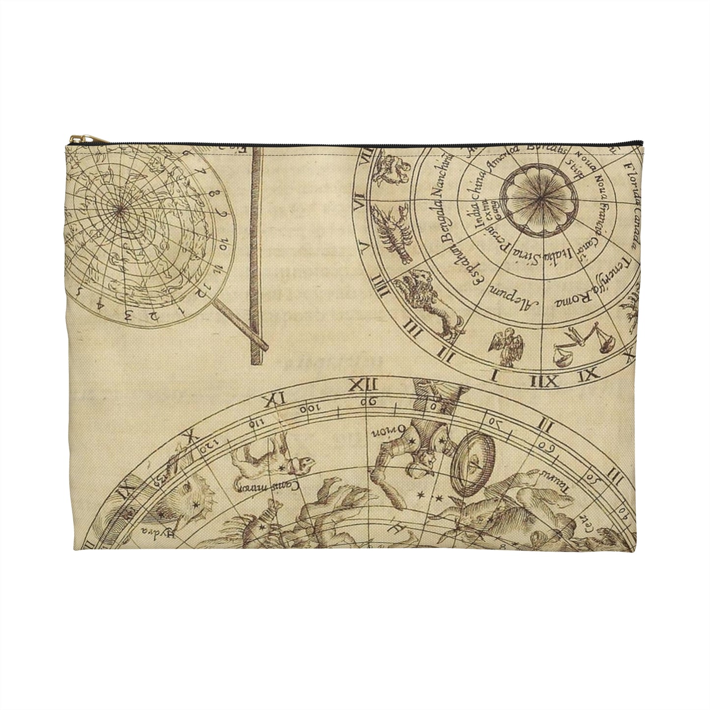 sciathericon stellarum - Drawing. Public domain image. Large Organizer Pouch with Black Zipper