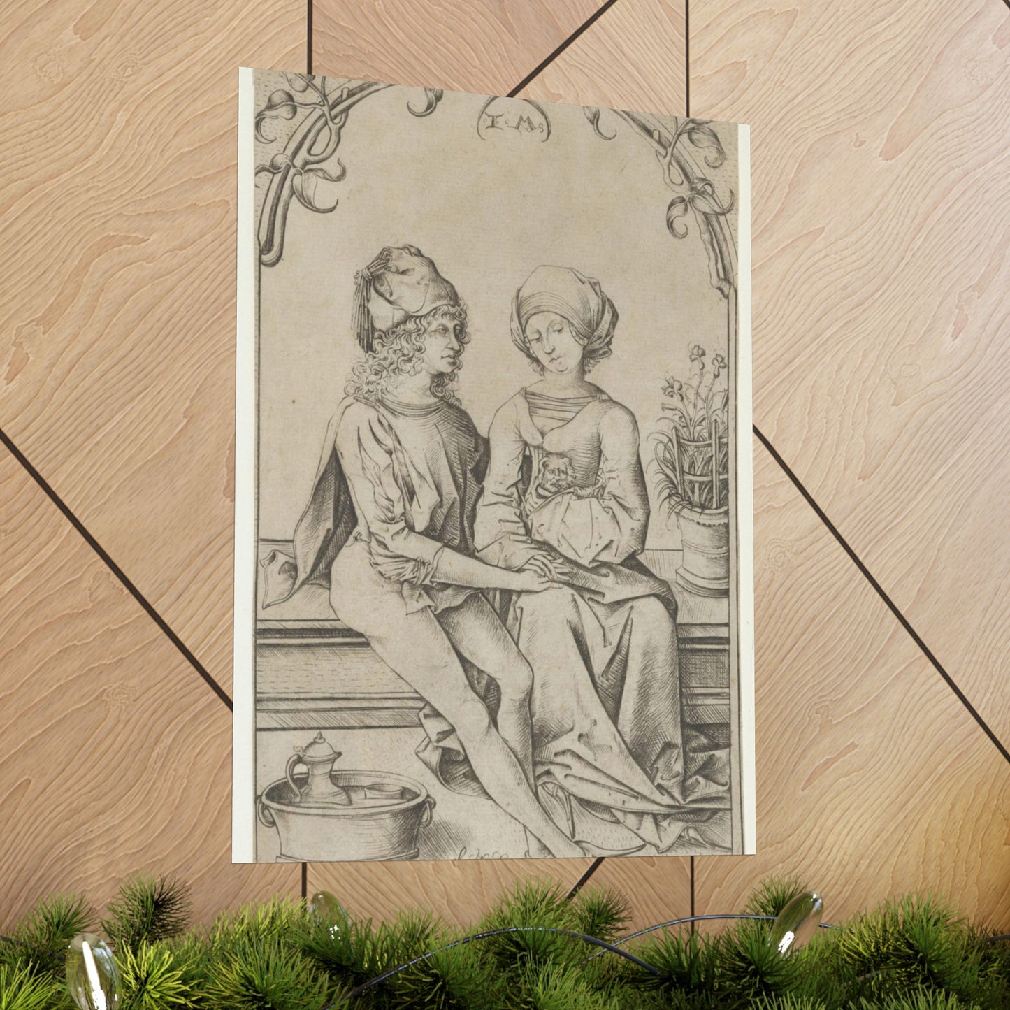 The Lovers, Israhel van Meckenem, Israhel van Meckenem High Quality Matte Wall Art Poster for Home, Office, Classroom