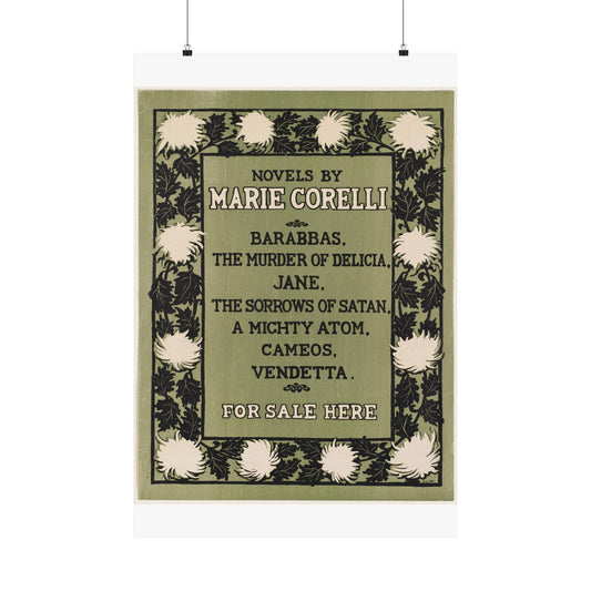 Novels by Marie Corelli, Art Nouveau poster High Quality Matte Wall Art Poster for Home, Office, Classroom