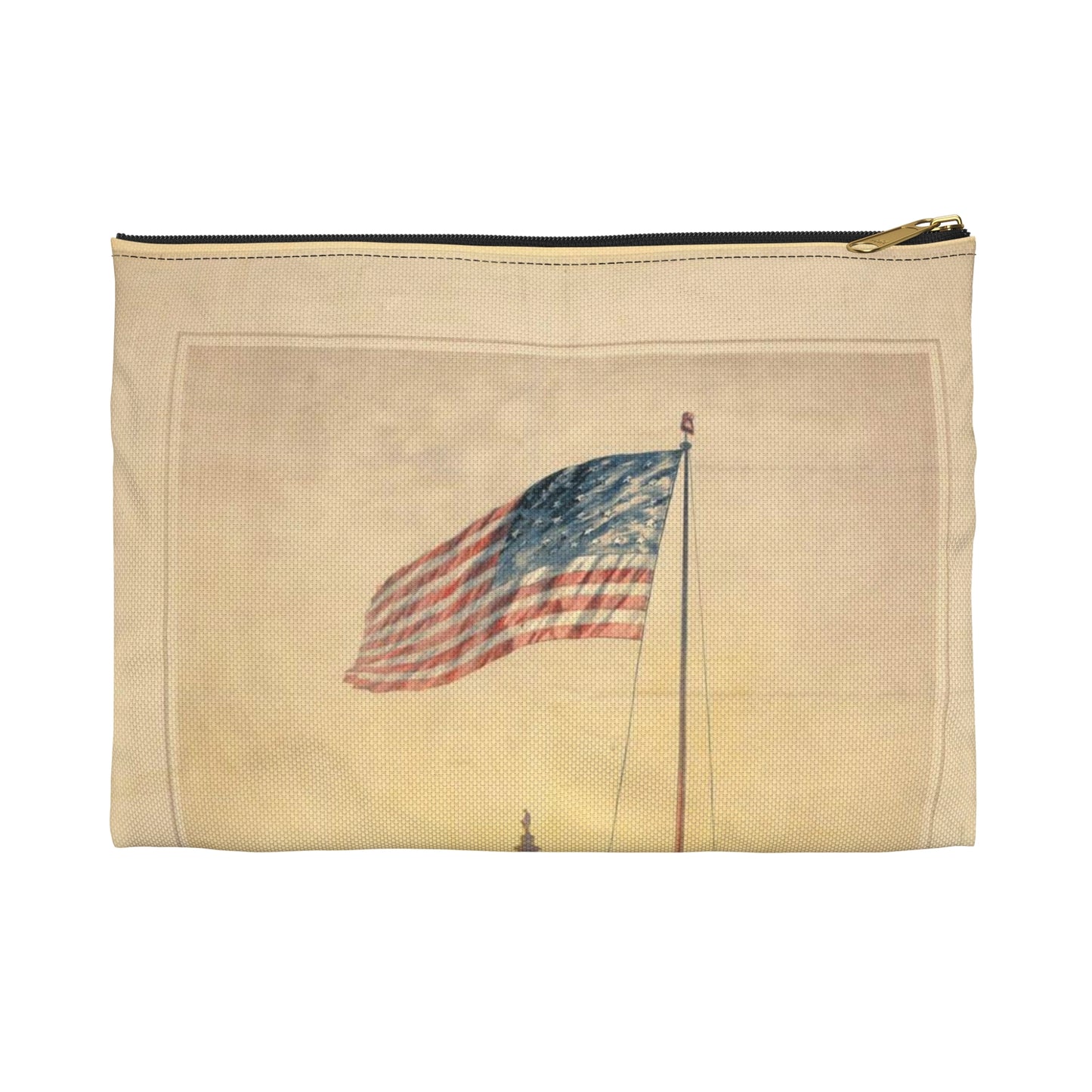 The flag that has waved one hundred years--A scene on the morning of the fourth day of July 1876 / Fabronius ; E.P. & L. Restein's oilchromo, Philadelphia. ; National Chromo Co. pub., Philadelphia. Large Organizer Pouch with Black Zipper