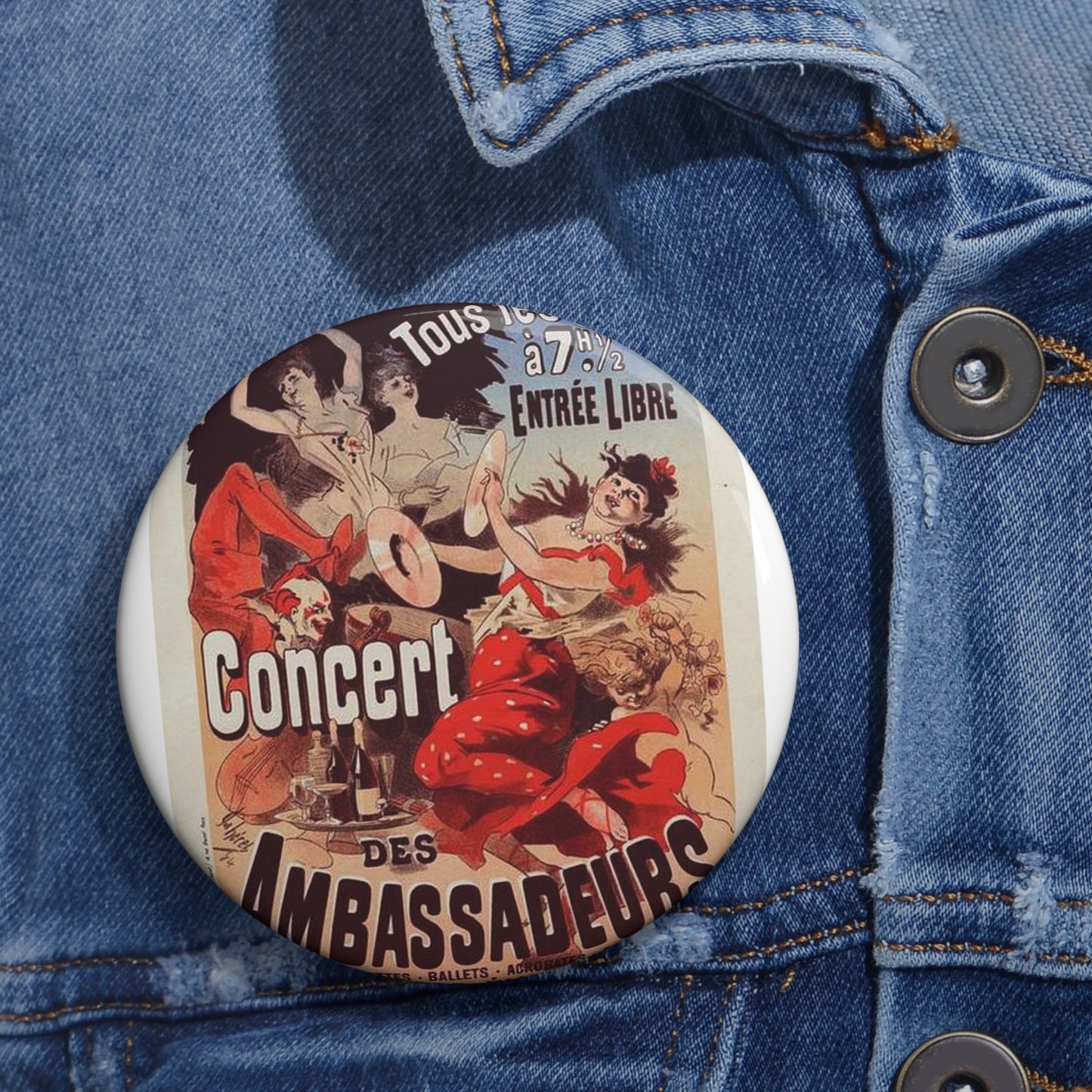 Affiche pour le "Concert des Ambassadeurs". Pin Buttons with Crisp Design