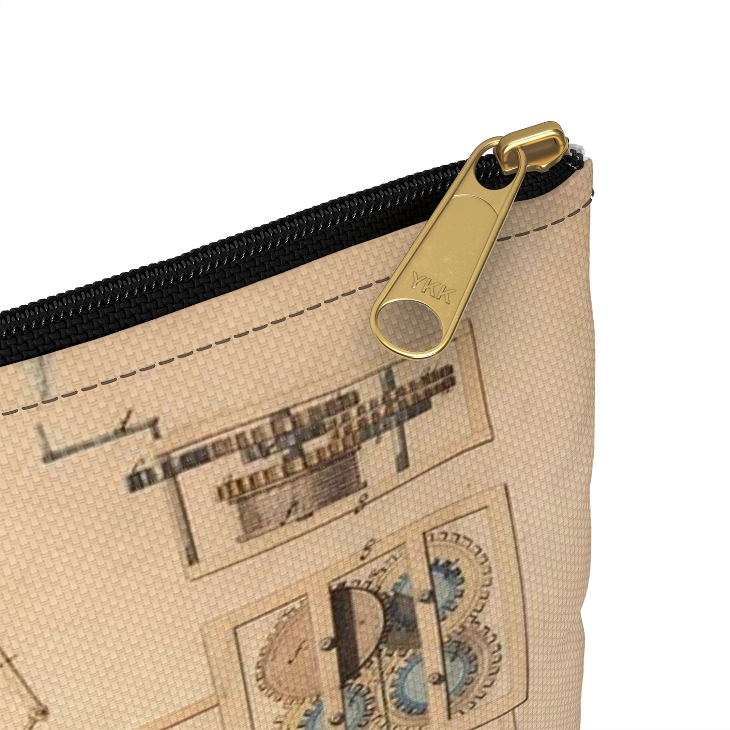 Patent drawing - Drawing of Fan Moved by Mechanism Public domain  image Large Organizer Pouch with Black Zipper