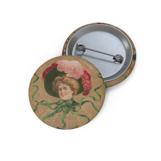 College widow - Print, Library of Congress collection Pin Buttons with Crisp Design