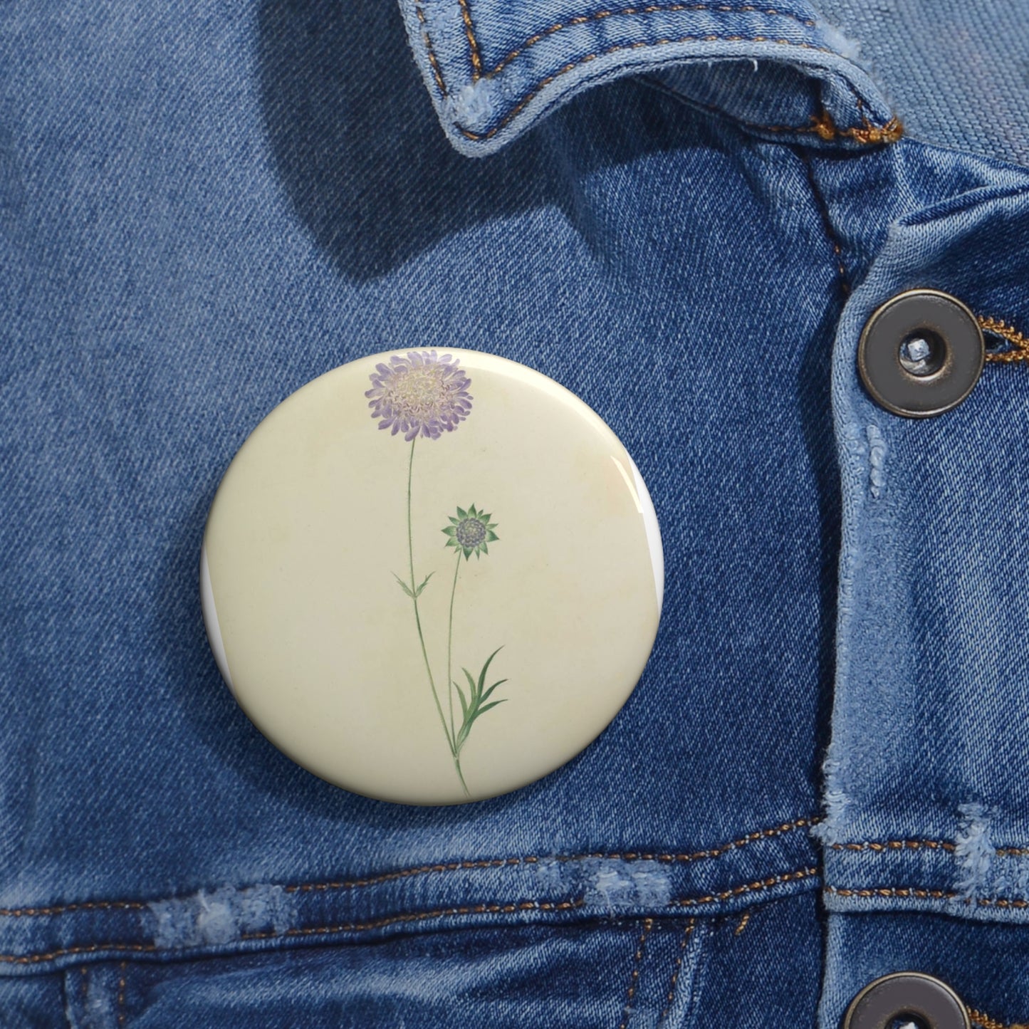 Scabiosa by Lydia Penrose Pin Buttons with Crisp Design