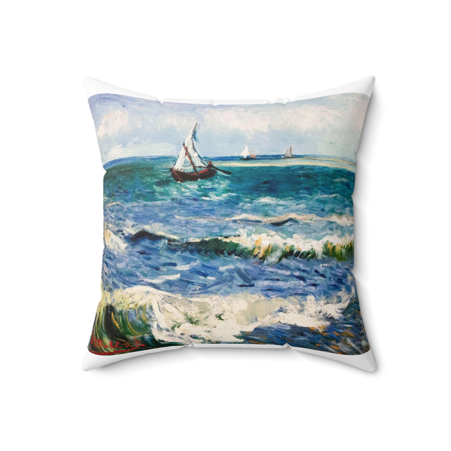 Seascape at Saintes-Maries - My Dream Decorative Accent Square Pillow