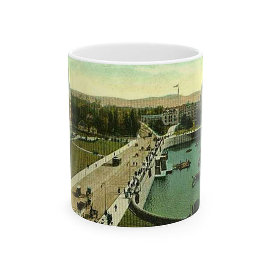 Empress Hotel and Parliament Buildings by the harbor in Victoria, British Columbia, between 1903 and 1913 (AL+CA 2080) Beautiful Novelty Ceramic Coffee Mug 11oz