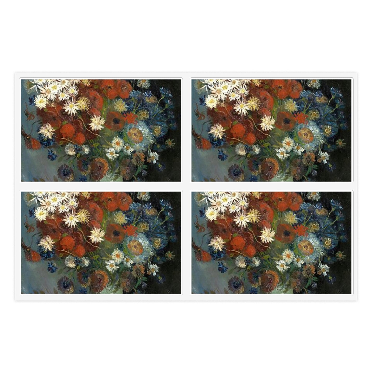 Still life with meadow flowers and roses Van Gogh 1886 Laminated UV Protective Vinyl Stickers