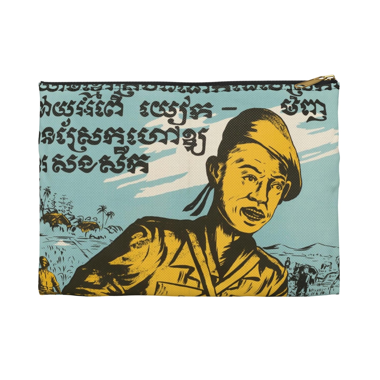 Cambodian - Blood, United States information service propaganda Large Organizer Pouch with Black Zipper