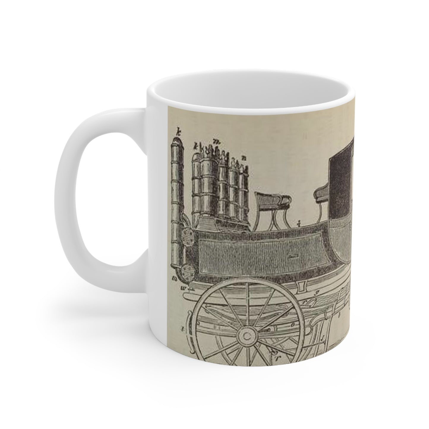 Patent Drawing of Engine - Patent steam carriage, by Mr. Goldsworthy Gurney, of Argyle Street, London, 1826 Public domain  image Beautiful Novelty Ceramic Coffee Mug 11oz