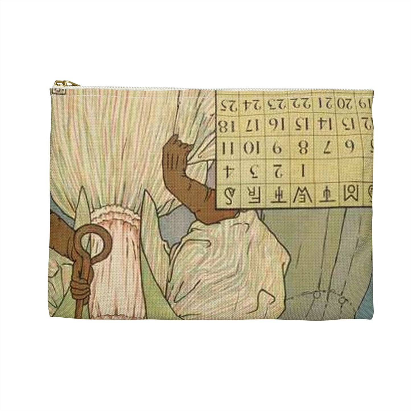 April, Art Nouveau Poster - Art nouveau public domain poster Large Organizer Pouch with Black Zipper