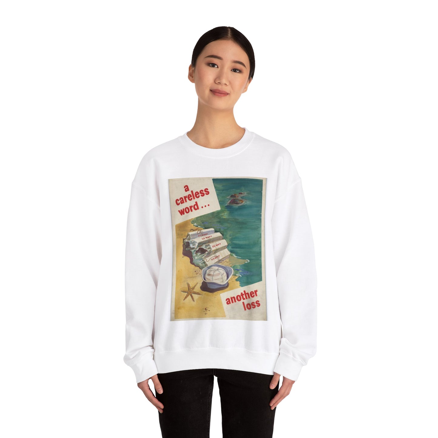 A Careless Word... Another Loss White Heavy Blend Adult Crew Neck SweatShirt