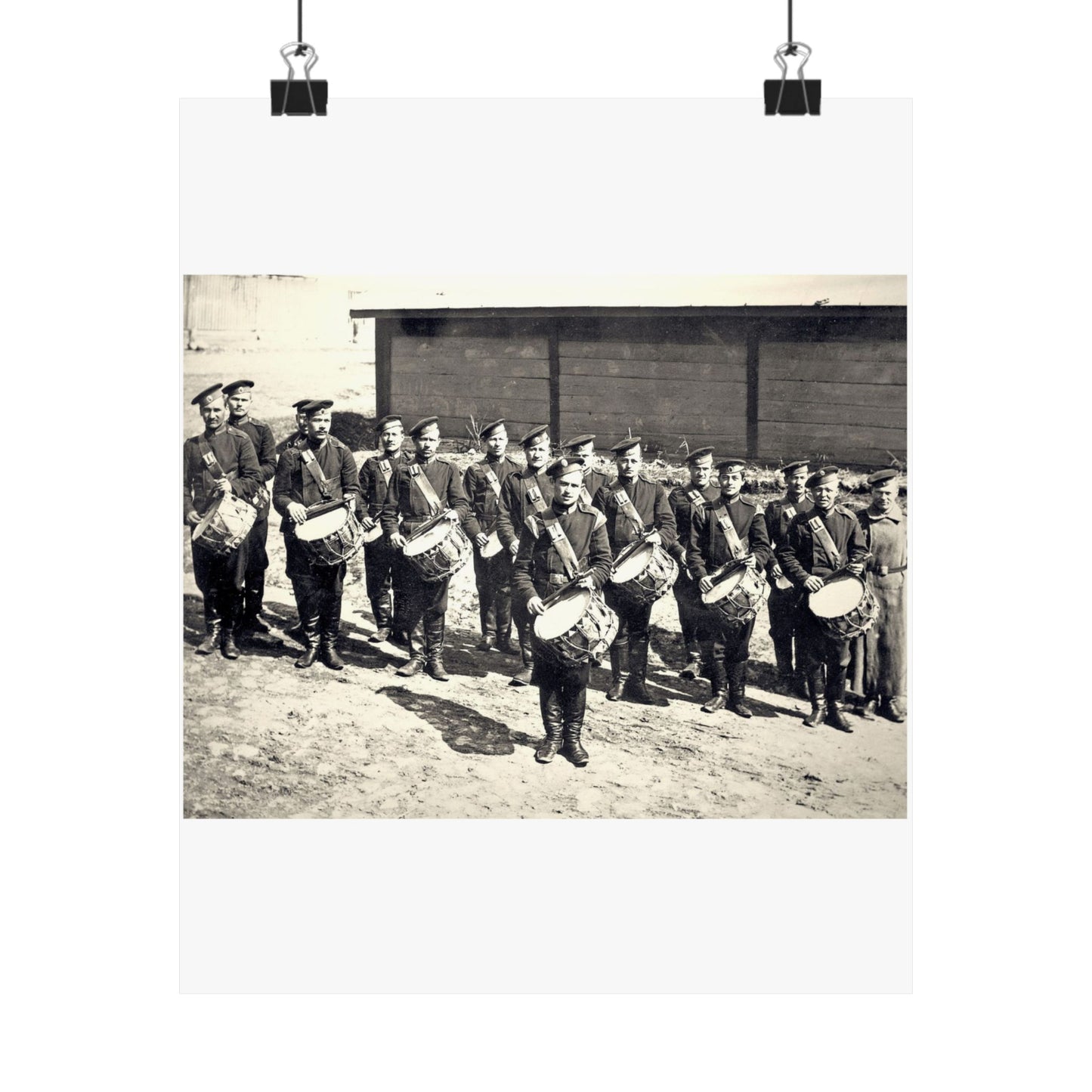 Vladimir, Vokzalnaya Street. A platoon of drummers 10 of the Little Russian Grenadier Regiment. High Quality Matte Wall Art Poster for Home, Office, Classroom