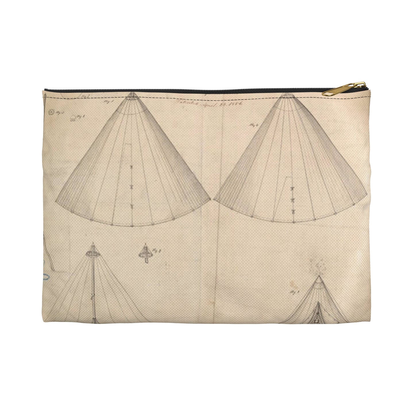 Patent drawing - Drawing of Improvement in Tents Public domain  image Large Organizer Pouch with Black Zipper