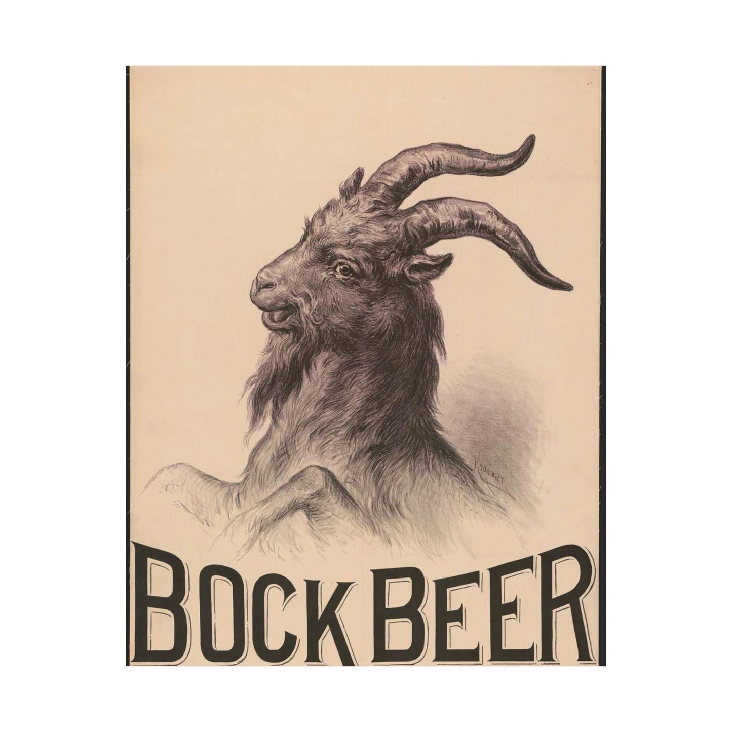 Bock Beer - Print, Library of Congress collection High Quality Matte Wall Art Poster for Home, Office, Classroom