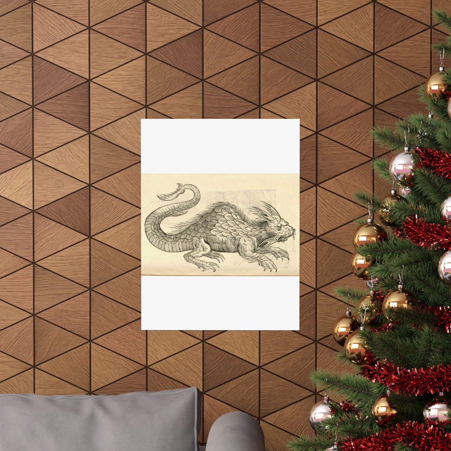 Orobonis Piscis effigies - Public domain portrait drawing  High Quality Matte Wall Art Poster for Home, Office, Classroom