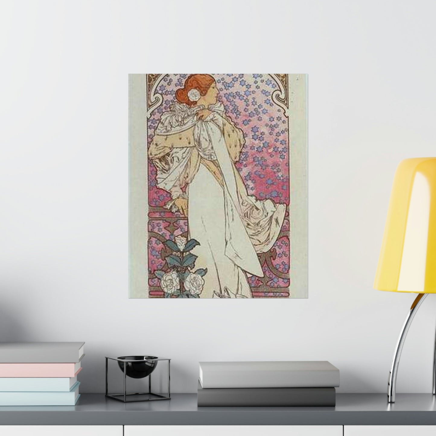 Affiche pour le Théâtre de la Renaissance, "la Dame aux Camélias". High Quality Matte Wall Art Poster for Home, Office, Classroom