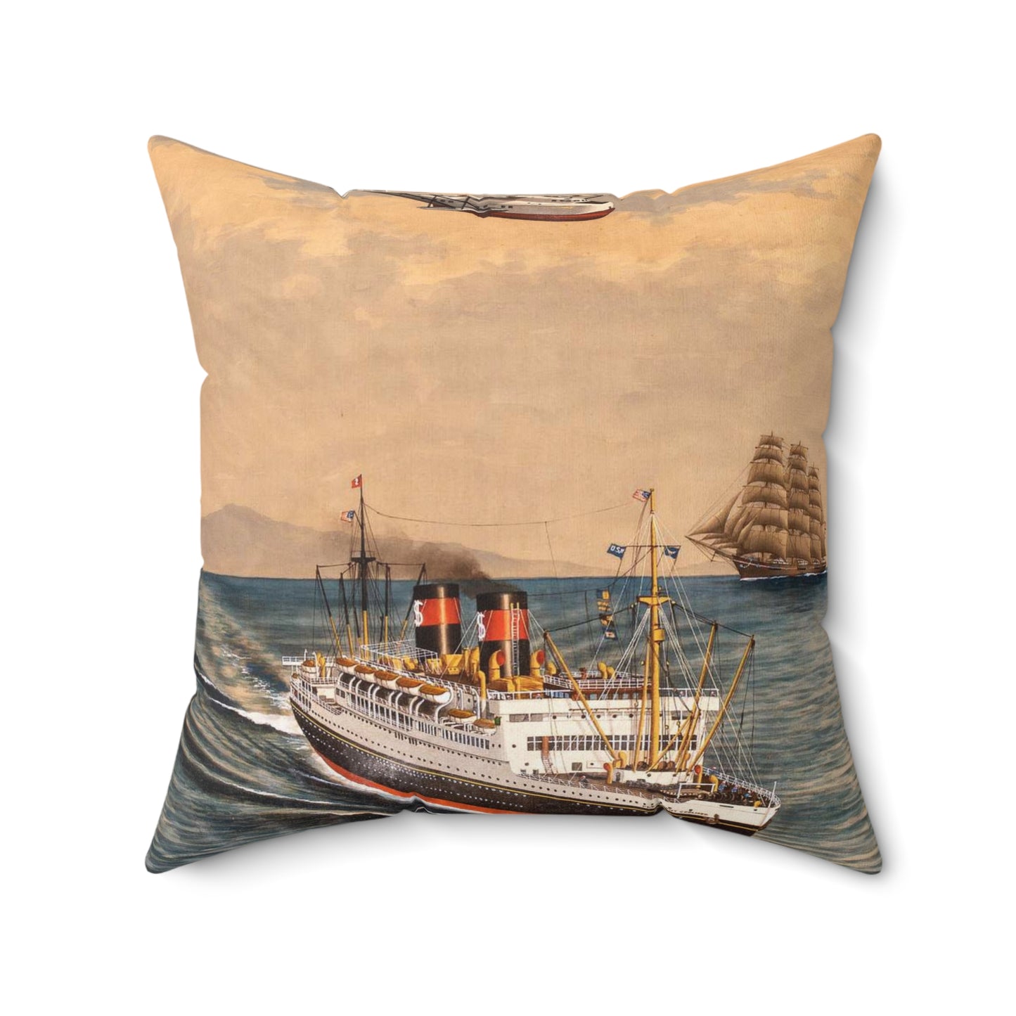 The China Clippers, by H. Shimidzu Decorative Accent Square Pillow