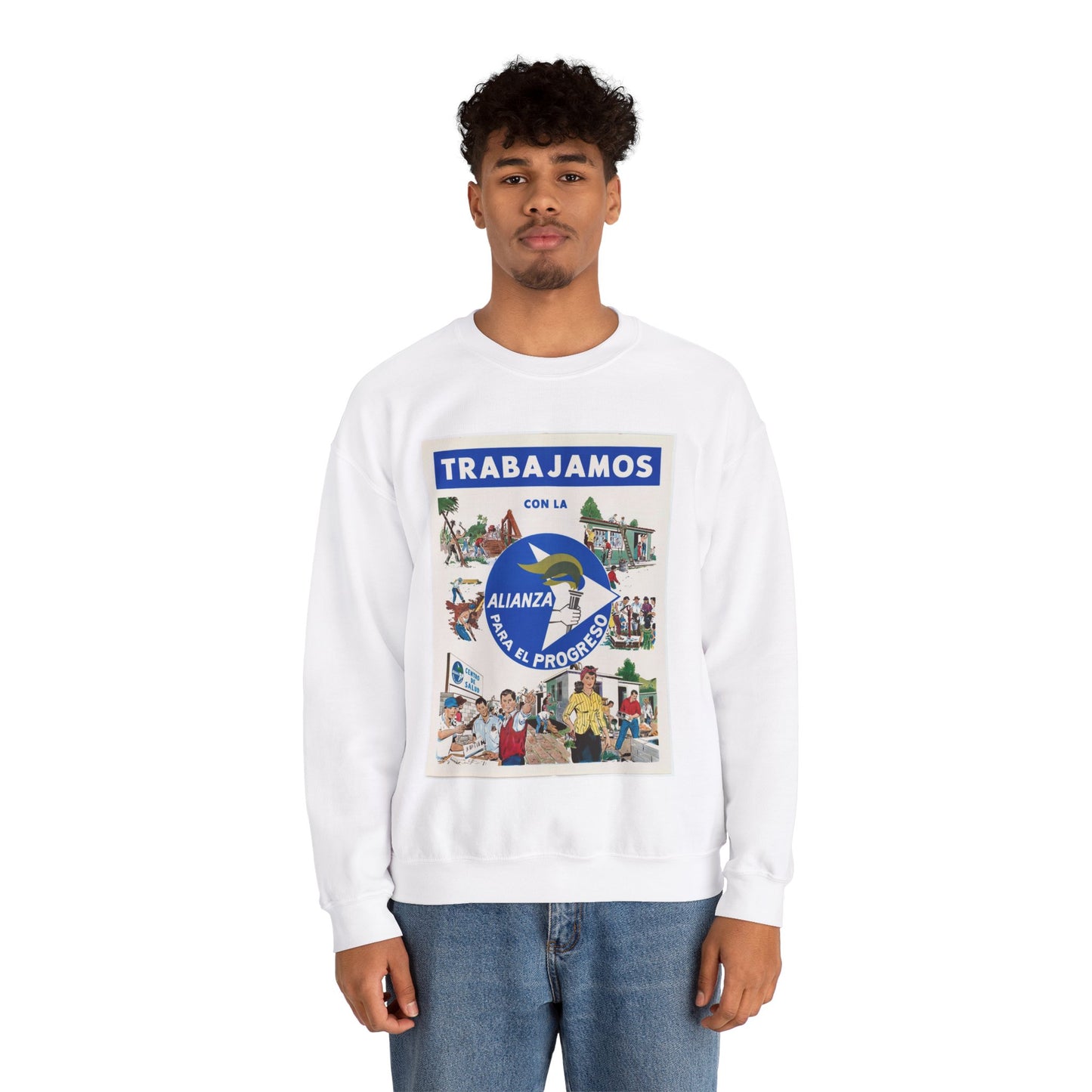 Alliance Posters, Cold War American Propaganda poster White Heavy Blend Adult Crew Neck SweatShirt