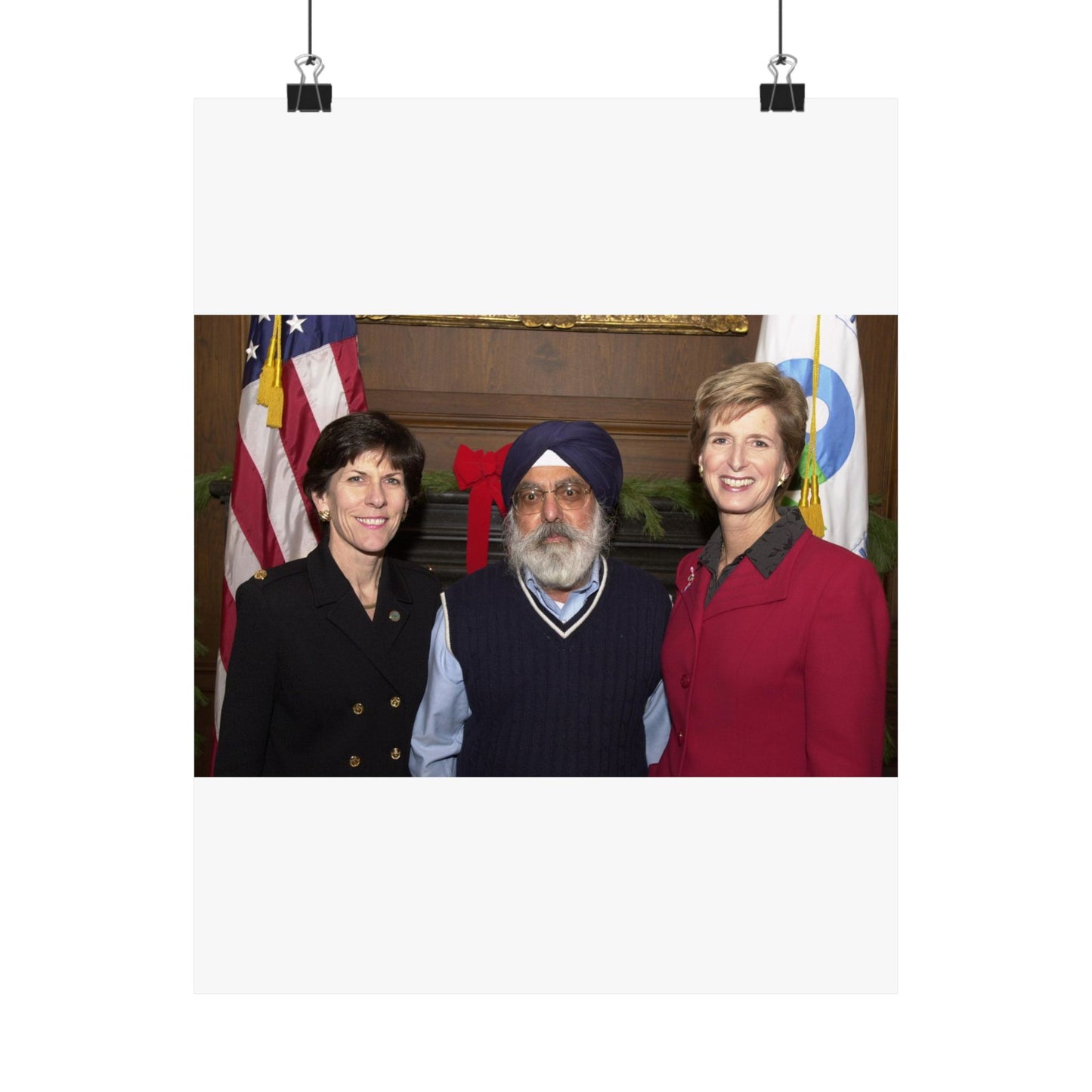 Administrator Christine Todd Whitman /Deputy Administrator Linda Fisher meet staff [412-APD-A109-DSC_0019.JPG] High Quality Matte Wall Art Poster for Home, Office, Classroom