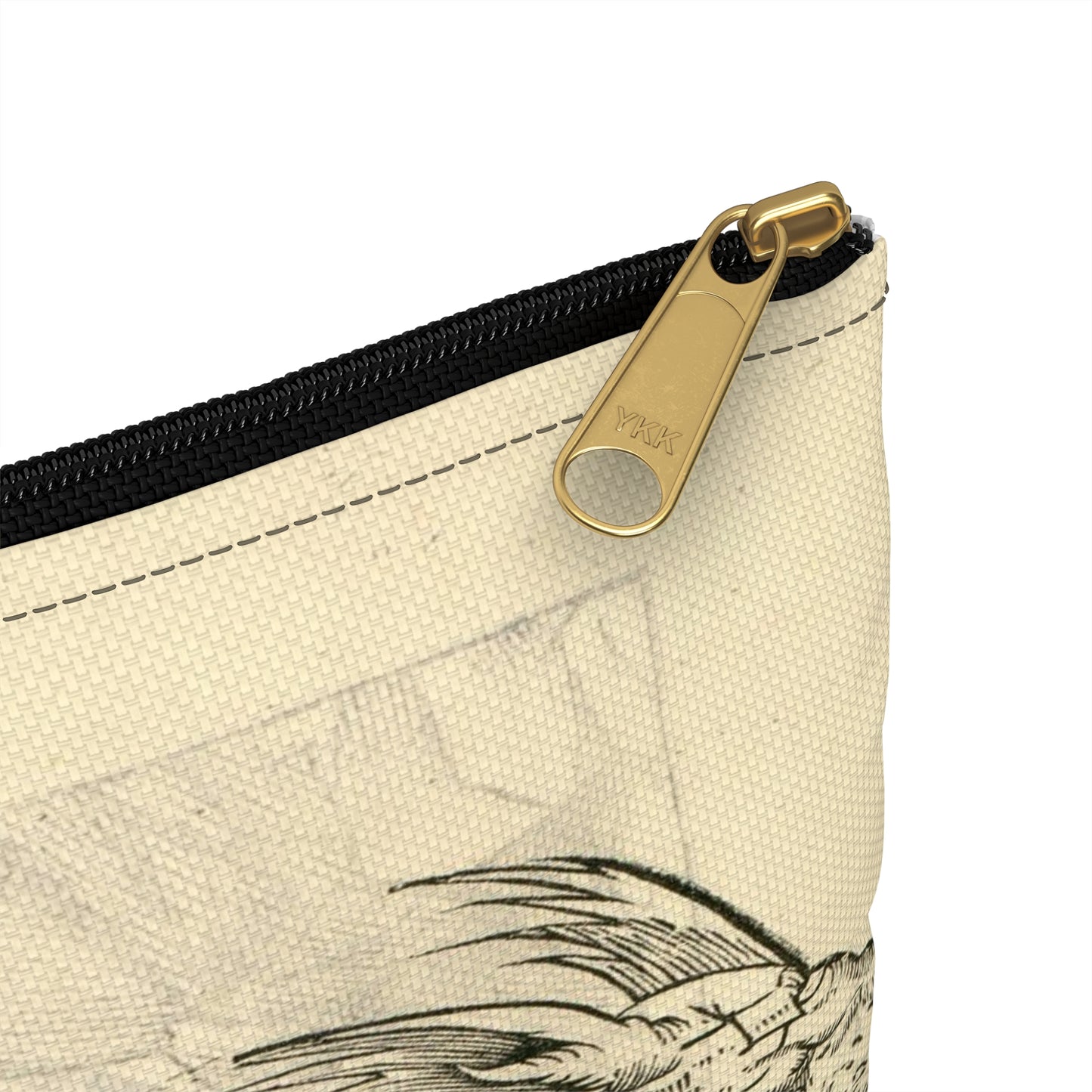 Orobonis Piscis effigies - Public domain portrait drawing  Large Organizer Pouch with Black Zipper