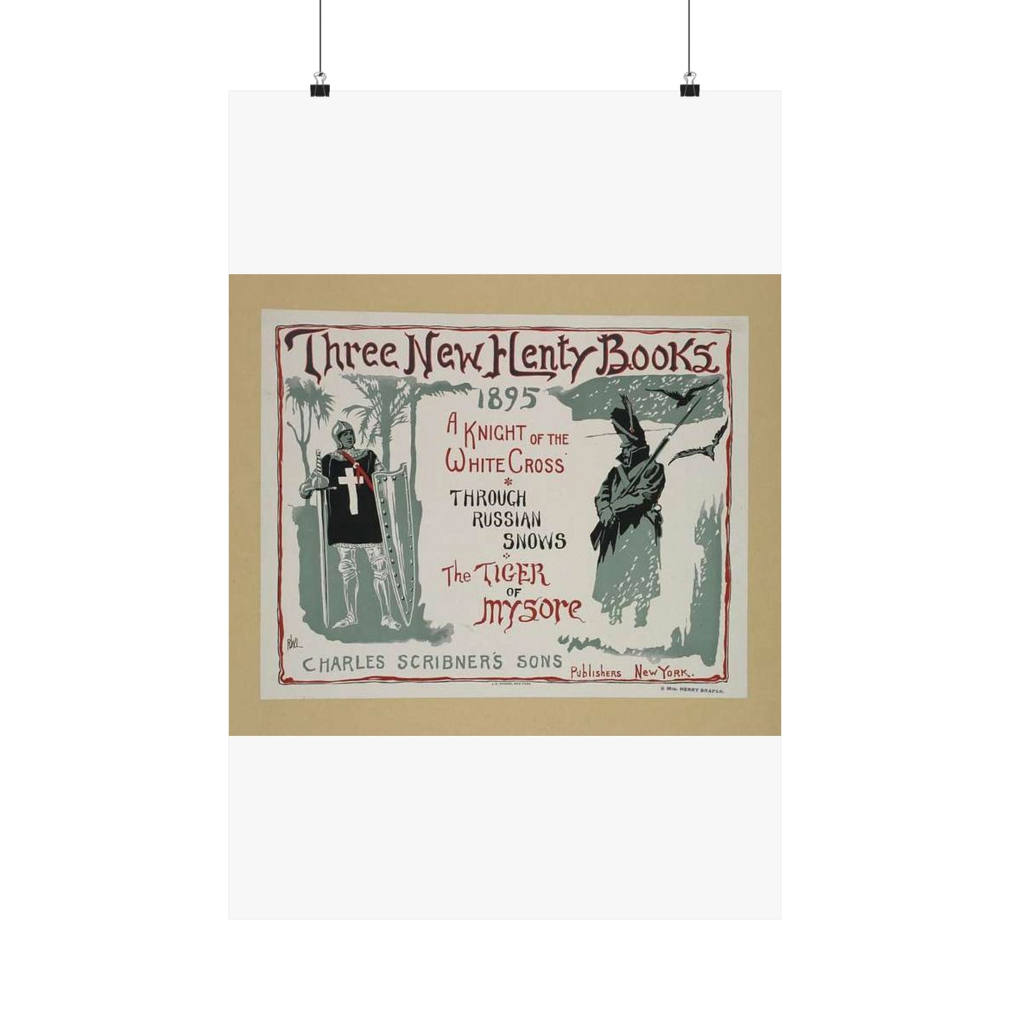 Three new Henty books., Art Nouveau Poster High Quality Matte Wall Art Poster for Home, Office, Classroom