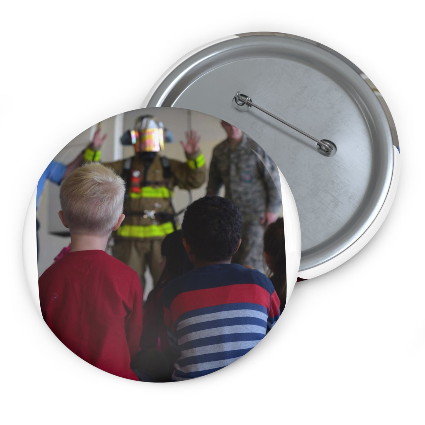 Students from Samuel P. Langley Elementary School, Pin Buttons with Crisp Design