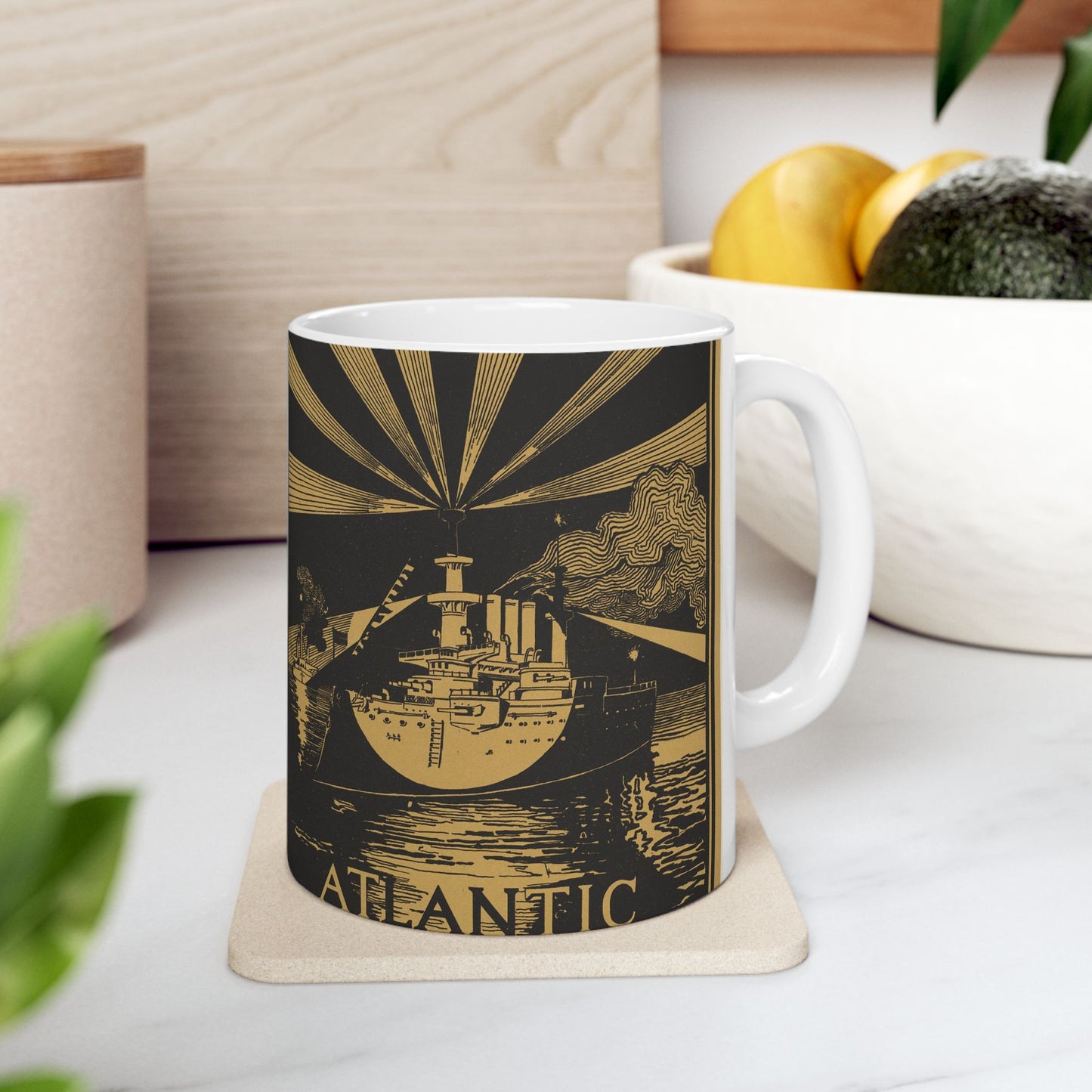 Atlantic for November, Art Nouveau poster Beautiful Novelty Ceramic Coffee Mug 11oz