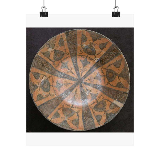 Bowl, Iran, 12th century - Public domain photo of museum object High Quality Matte Wall Art Poster for Home, Office, Classroom