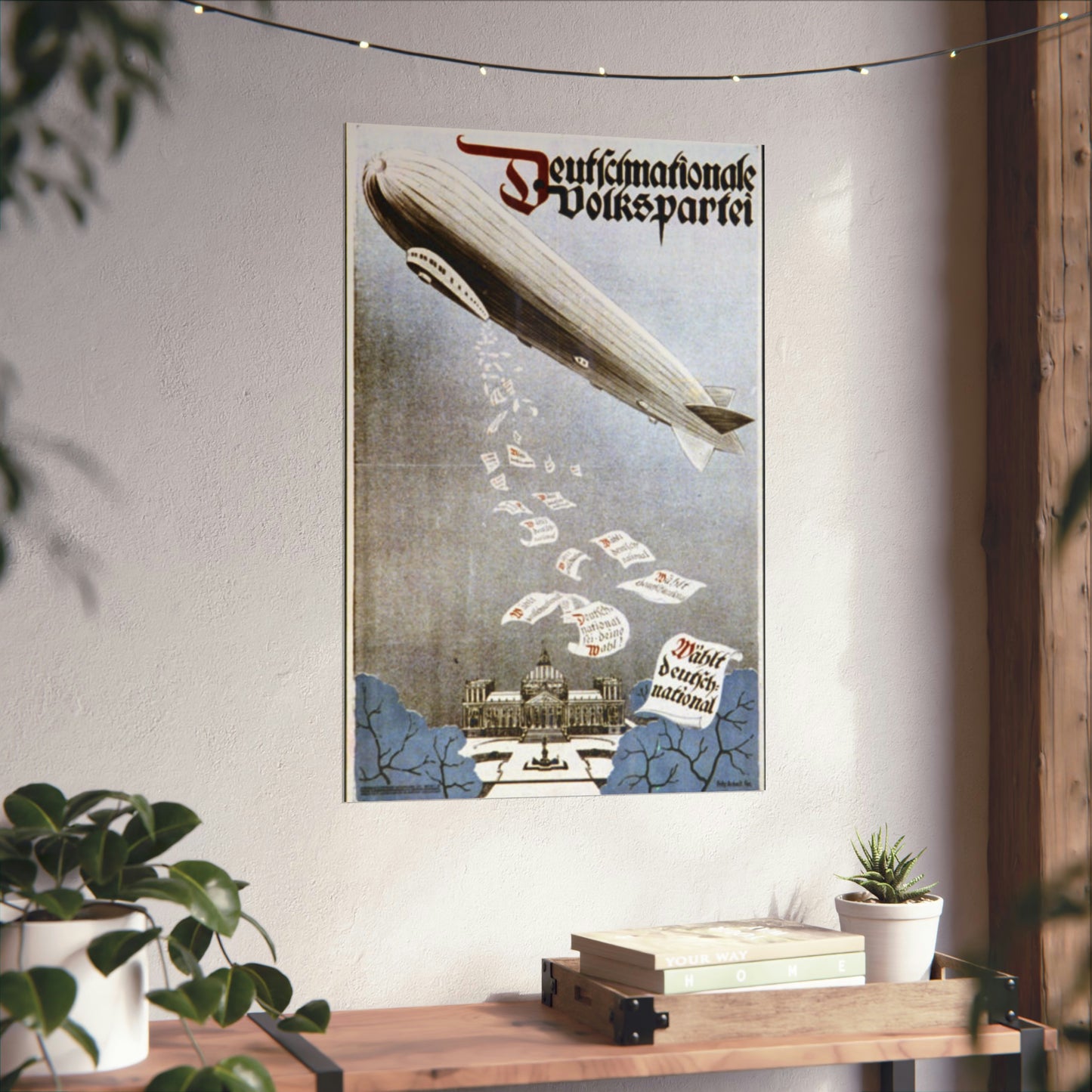 german election poster. oct 1924 -  Deutsche Zeppelin Reederei Company High Quality Matte Wall Art Poster for Home, Office, Classroom