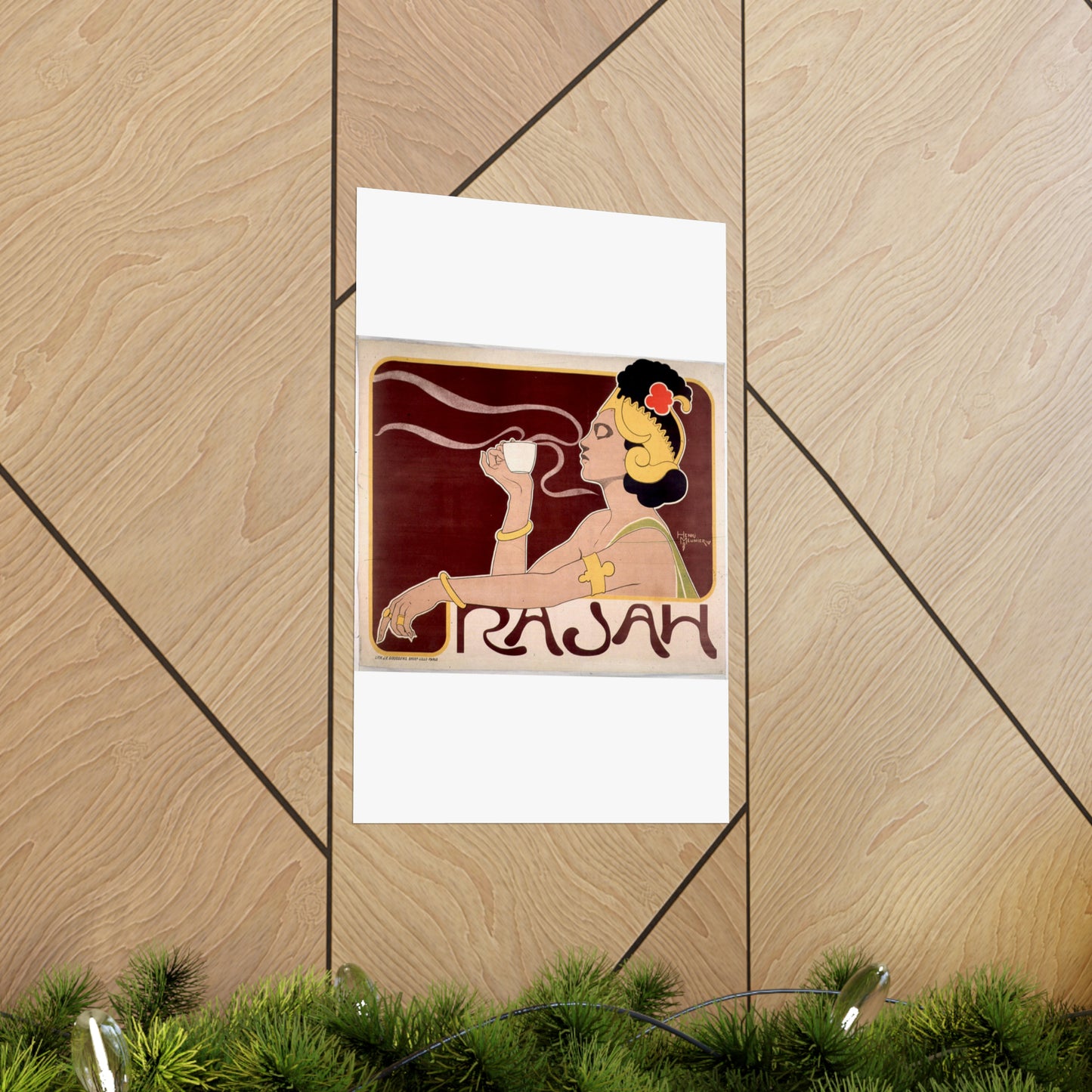 Poster - Rajah, Art Nouveau Poster - Public domain lithograph High Quality Matte Wall Art Poster for Home, Office, Classroom