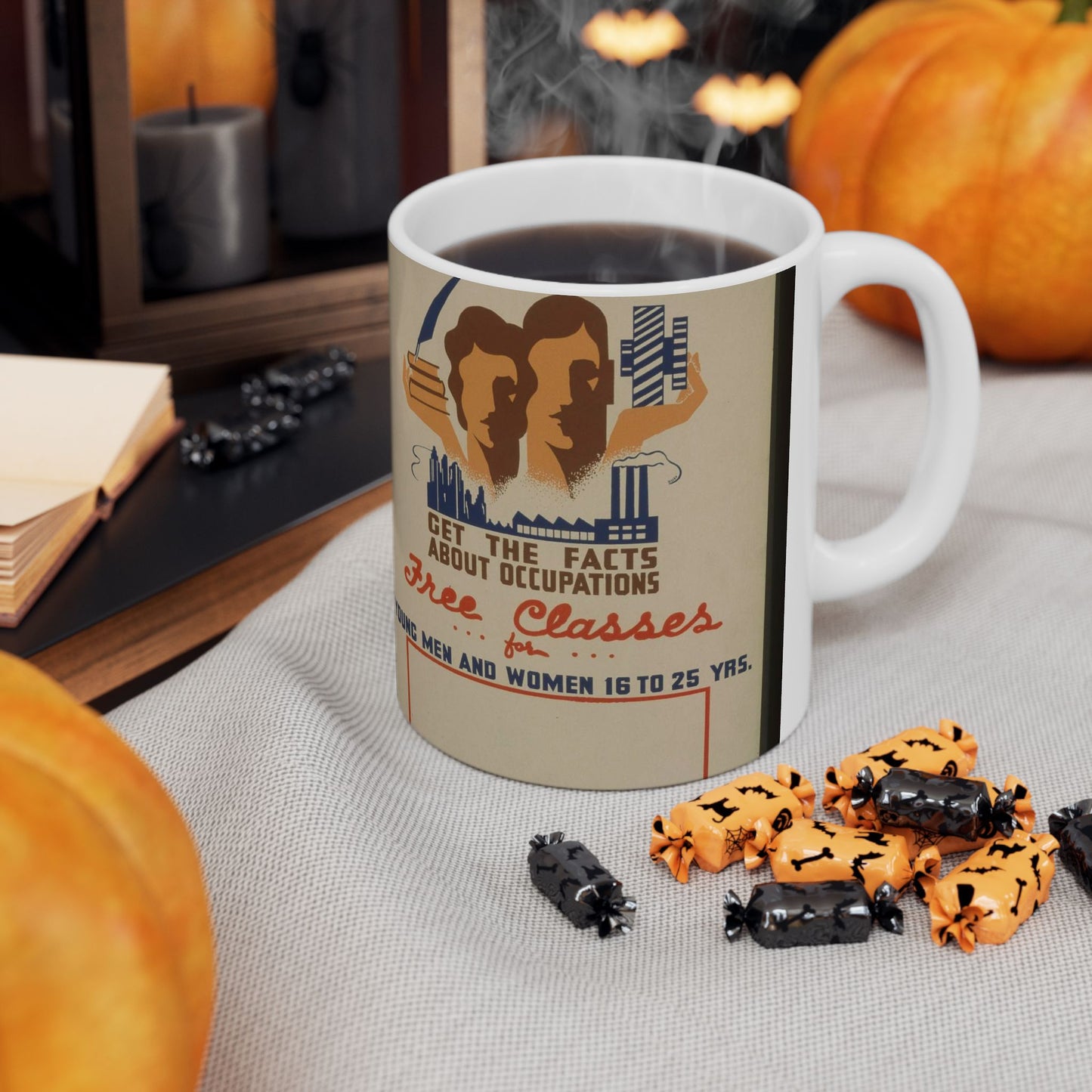 Jobs - get the facts about occupations - free classes for young men and women 16 to 25 yrs.--National Youth Administration of Illinois / Dusek. Beautiful Novelty Ceramic Coffee Mug 11oz