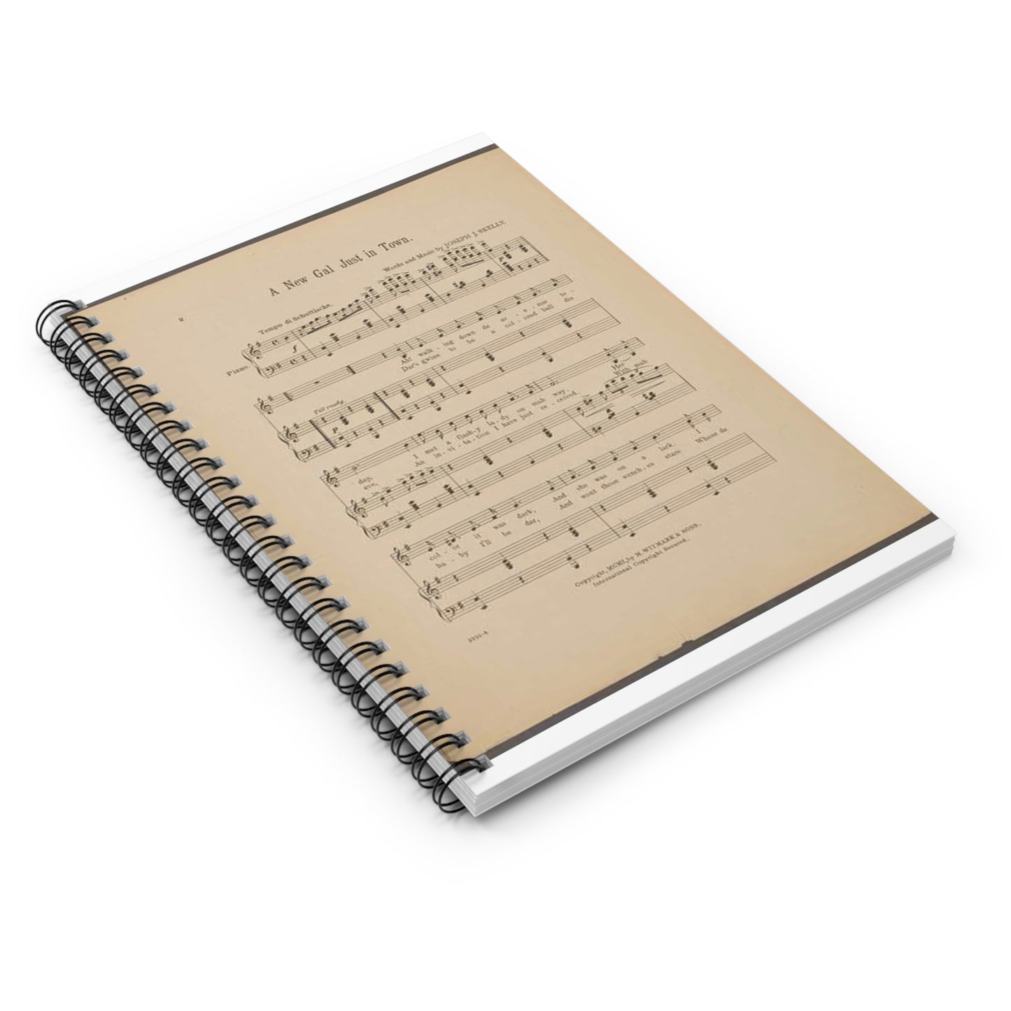 A new gal just in town - Public domain sheet music scan Spiral Bound Ruled Notebook with Printed Cover