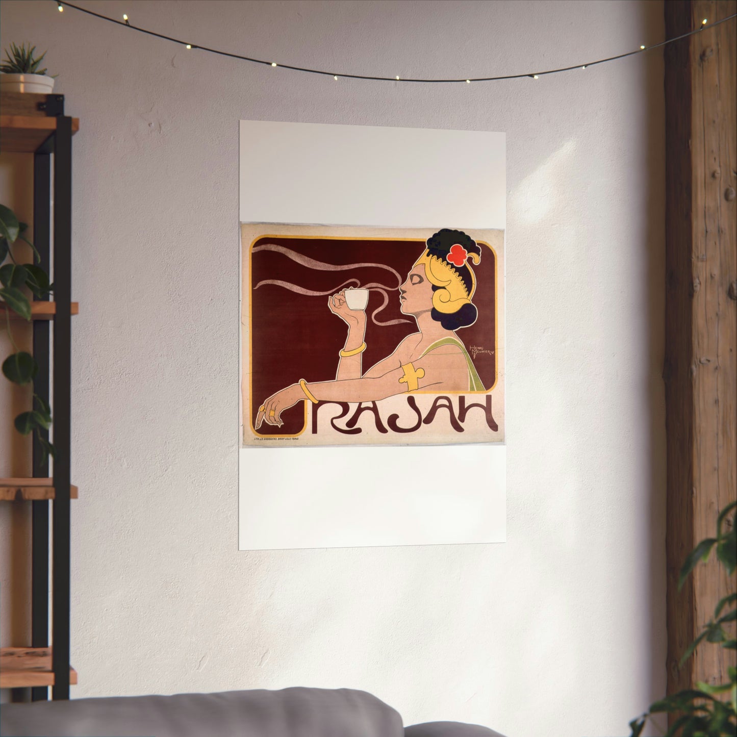 Poster - Rajah, Art Nouveau Poster - Public domain lithograph High Quality Matte Wall Art Poster for Home, Office, Classroom