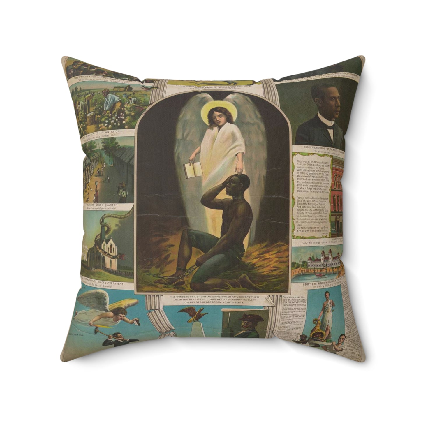 Afro-American Monument - Print, Library of Congress collection Decorative Accent Square Pillow