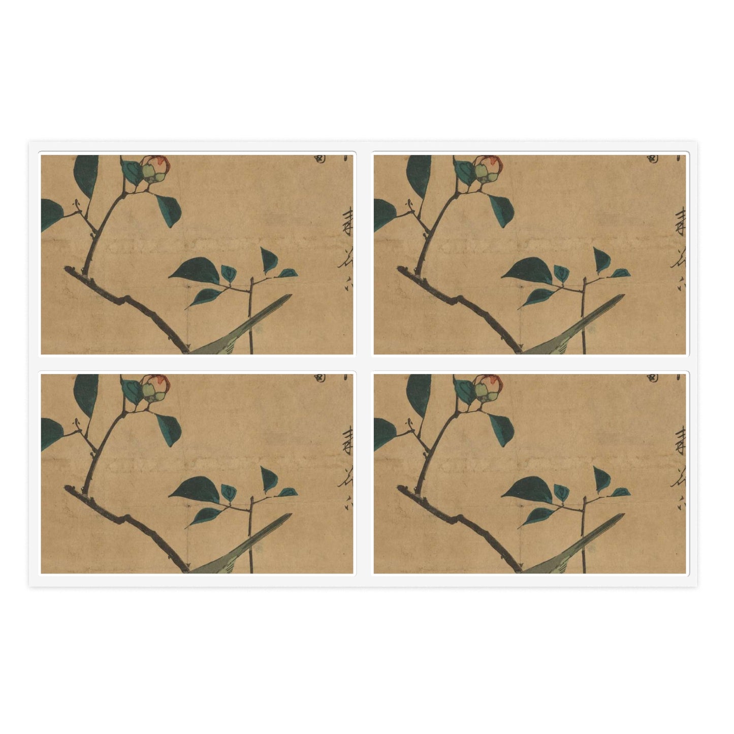 Utagawa Hiroshige - Tsubaki ni uguisu, Ando Hiroshige Laminated UV Protective Vinyl Stickers
