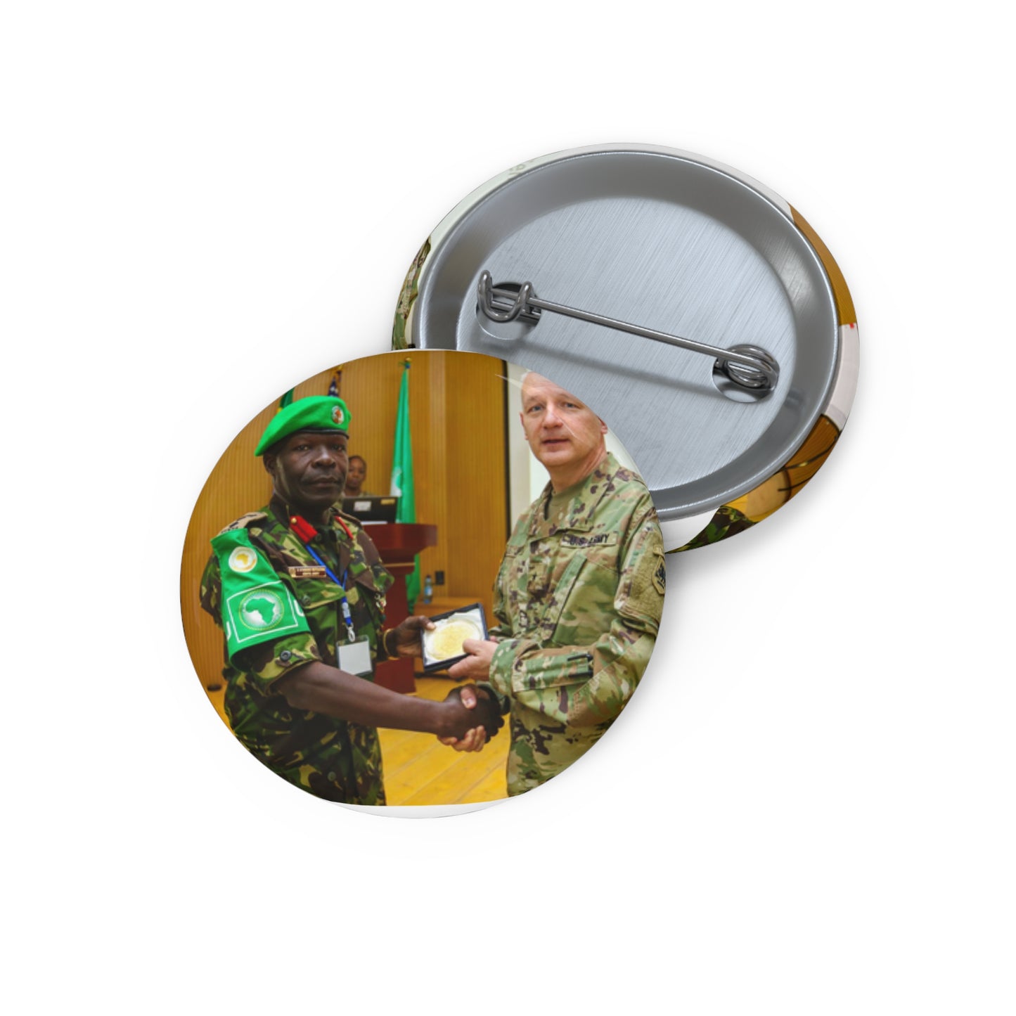 Brig. Gen. Jon Jensen, U.S. Army Africa deputy commander, Pin Buttons with Crisp Design