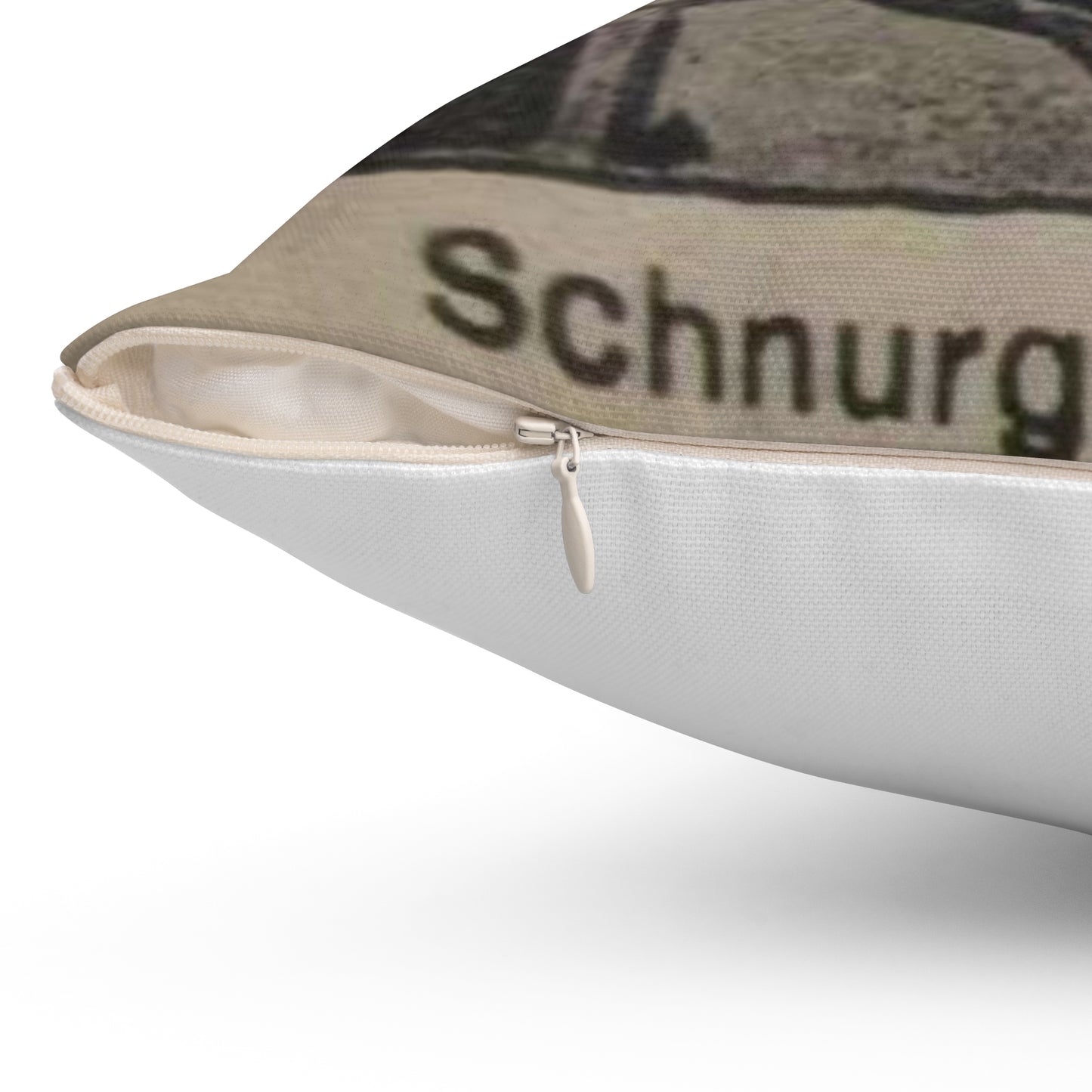 Pelz-Nitsche, Schnurgasse (Werbemarke) - postal stamp Decorative Accent Square Pillow