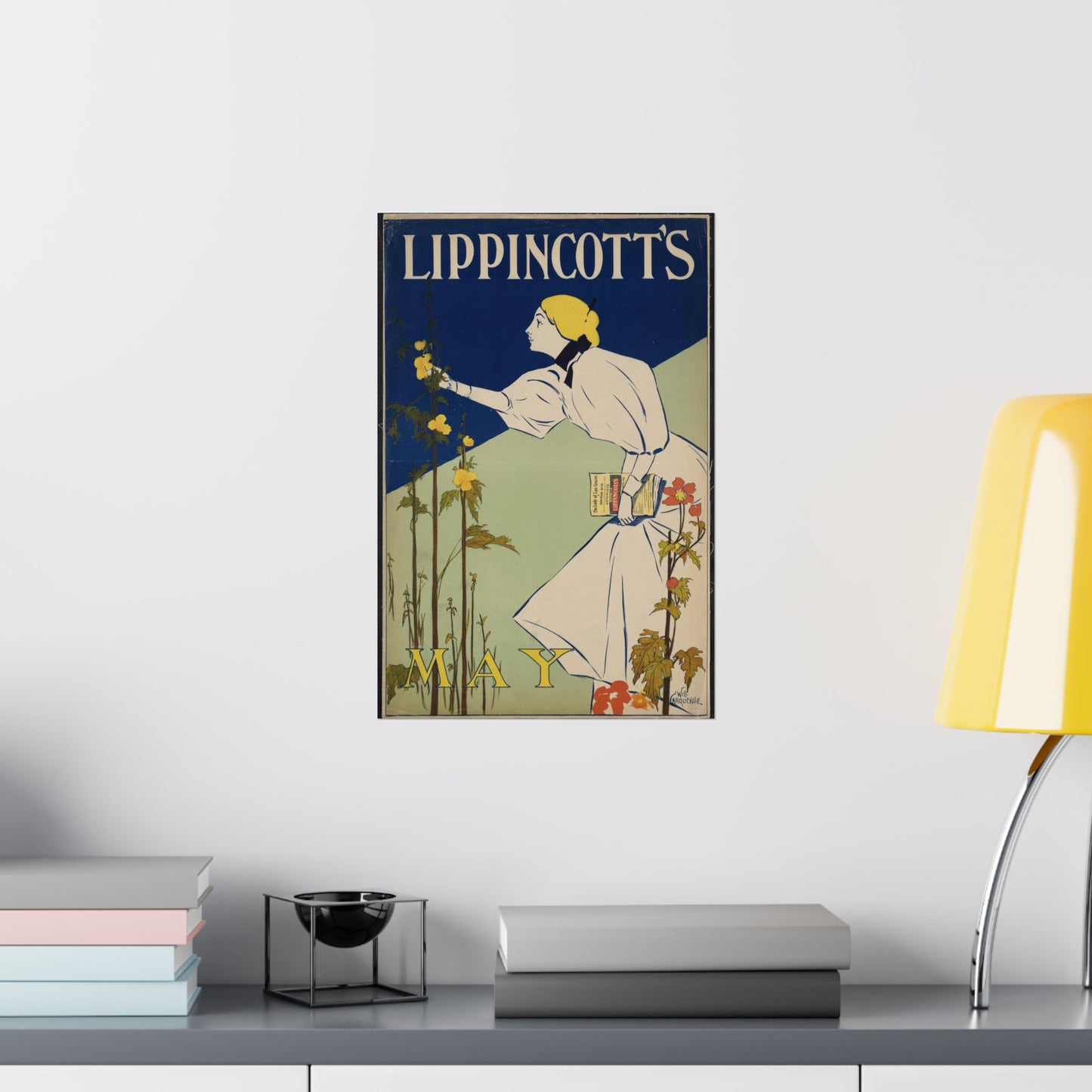 Lippincott's May, Art Nouveau Poster High Quality Matte Wall Art Poster for Home, Office, Classroom