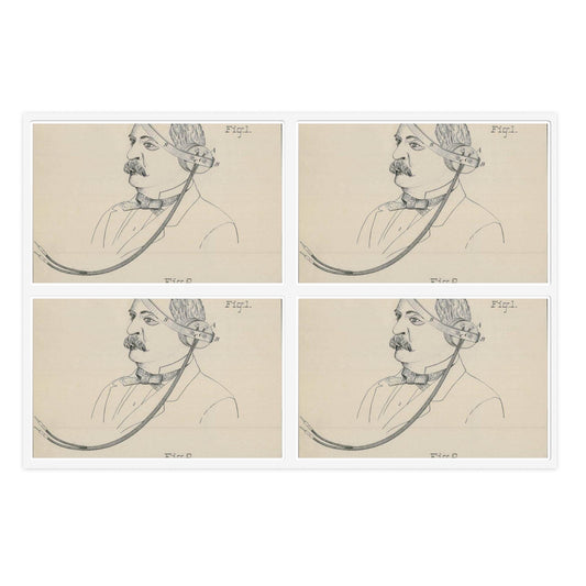 Patent drawing - for F. Shaw's Head Telephone Public domain  image Laminated UV Protective Vinyl Stickers