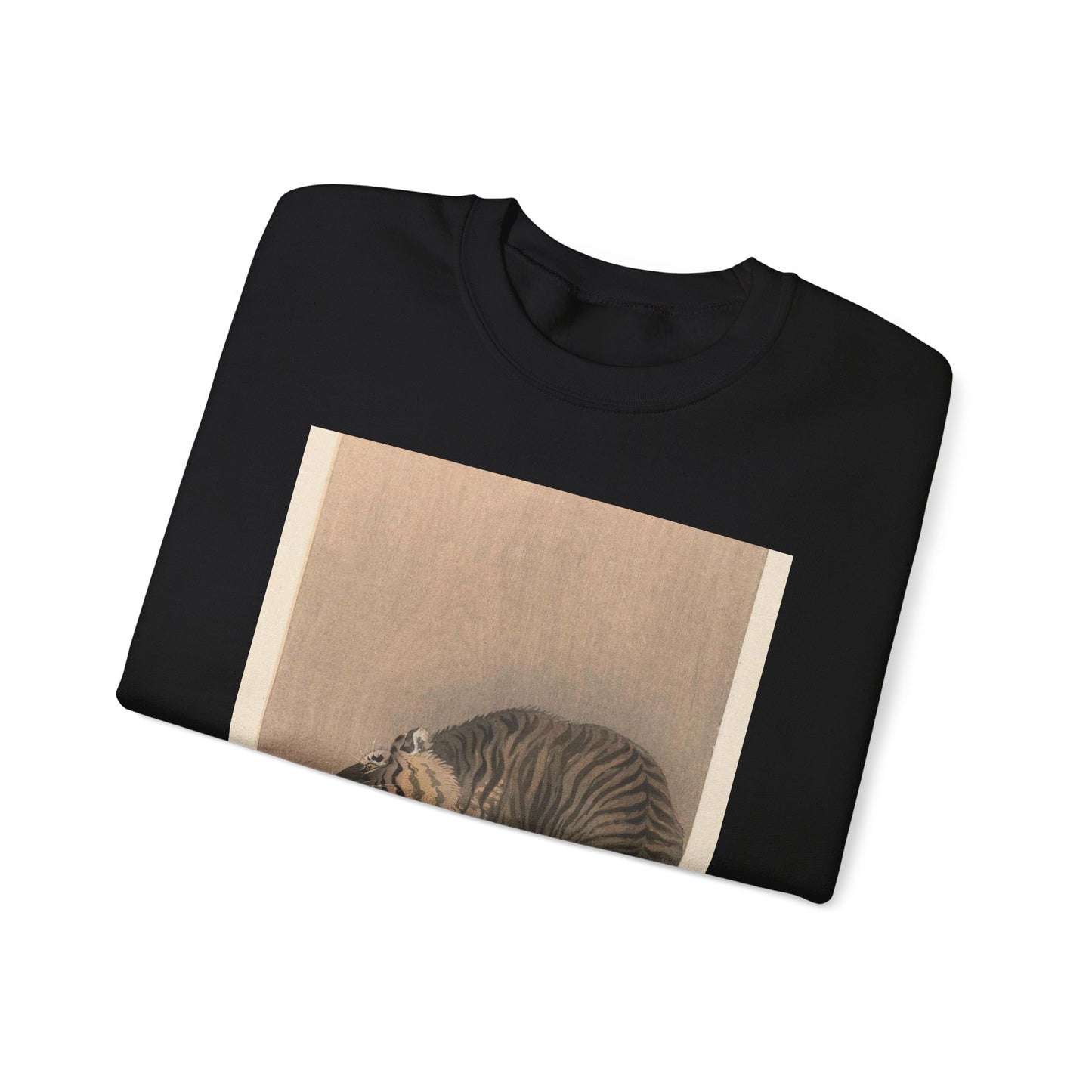 Brullende tijger, Ohara Koson - Rijksmuseum public domain dedication image Black Heavy Blend Adult Crew Neck SweatShirt