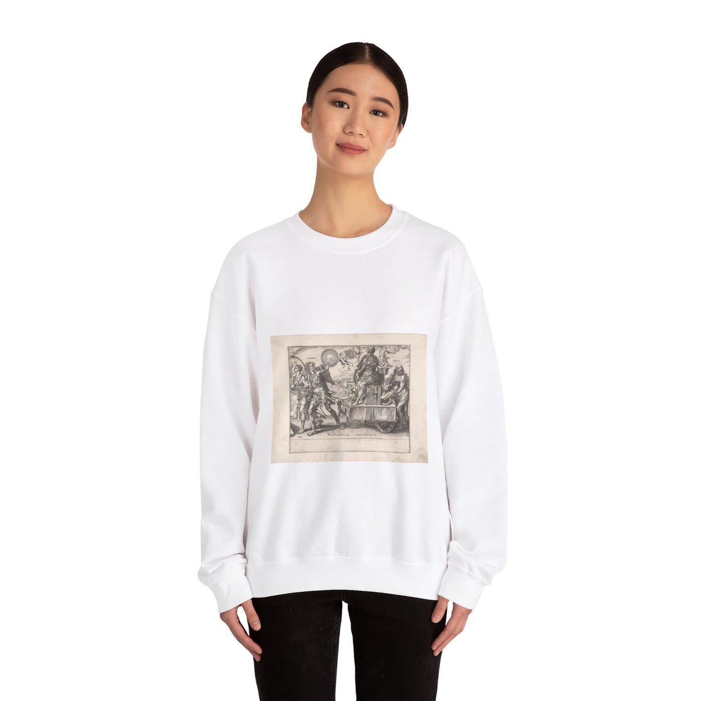 Dirck Volckertsz Coornhert - Triomf van de lijdzaamheid (Patientia) White Heavy Blend Adult Crew Neck SweatShirt