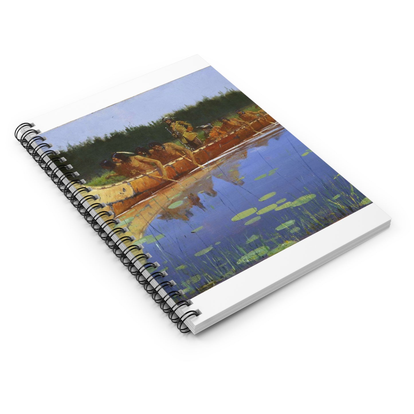 Frederic Remington - Radisson and Groseilliers Spiral Bound Ruled Notebook with Printed Cover